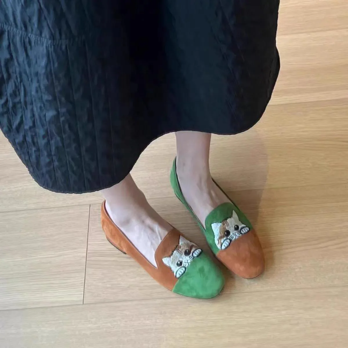 Damen Mokassin-Pantoletten mit süßem Katzenmotiv und bequemer Sohle Heidi Mode - Image 4