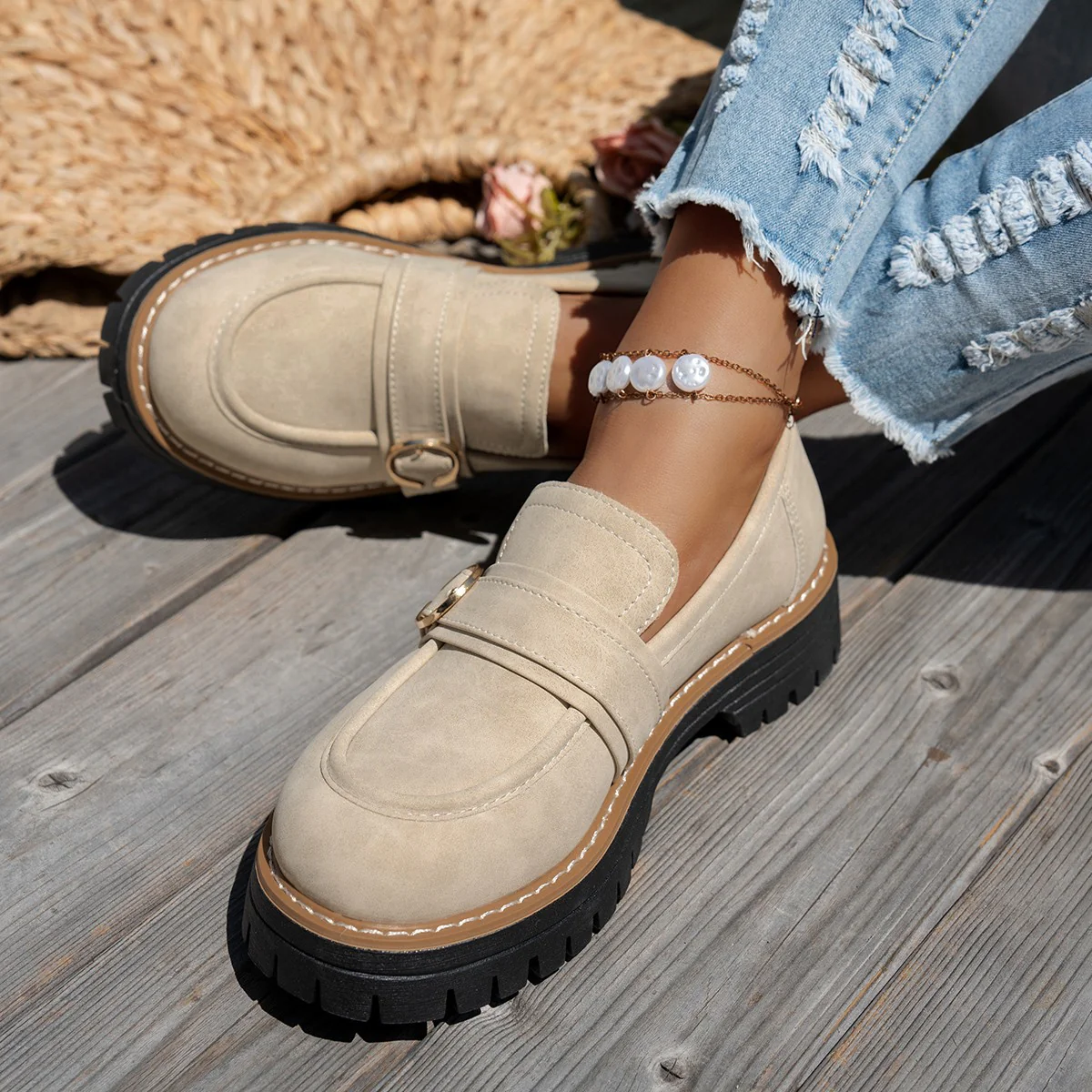 Damen Mokassin-Schuhe mit eleganter Verzierung und robuster Sohle Heidi Mode - Image 2