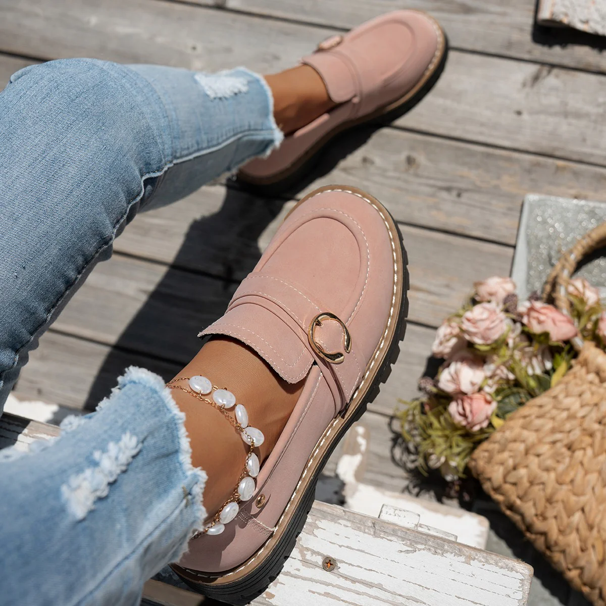 Damen Mokassin-Schuhe mit eleganter Verzierung und robuster Sohle Heidi Mode - Image 4