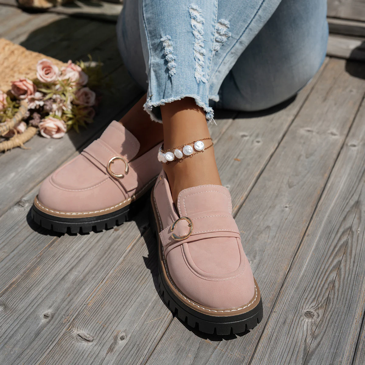 Damen Mokassin-Schuhe mit eleganter Verzierung und robuster Sohle Heidi Mode - Image 7