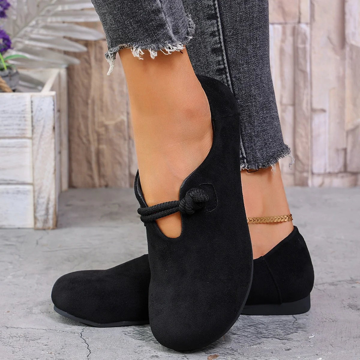 Damen Mokassin Schuhe mit modischem Schnür-Detail und bequemer Sohle Heidi Mode - Image 3