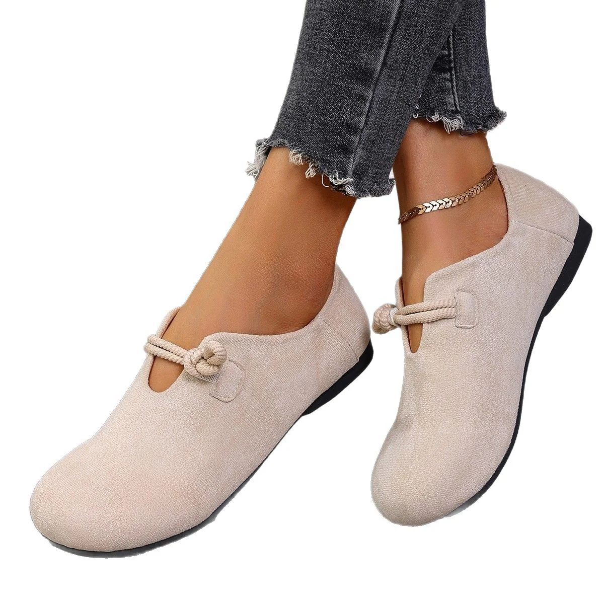 Damen Mokassin Schuhe mit modischem Schnür-Detail und bequemer Sohle Heidi Mode - Image 5