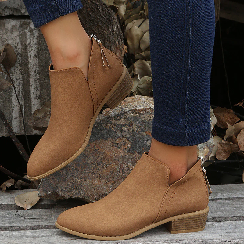 Damen Mokassin-Stiefeletten mit tierischem Muster und komfortablem Riemendesign Heidi Mode