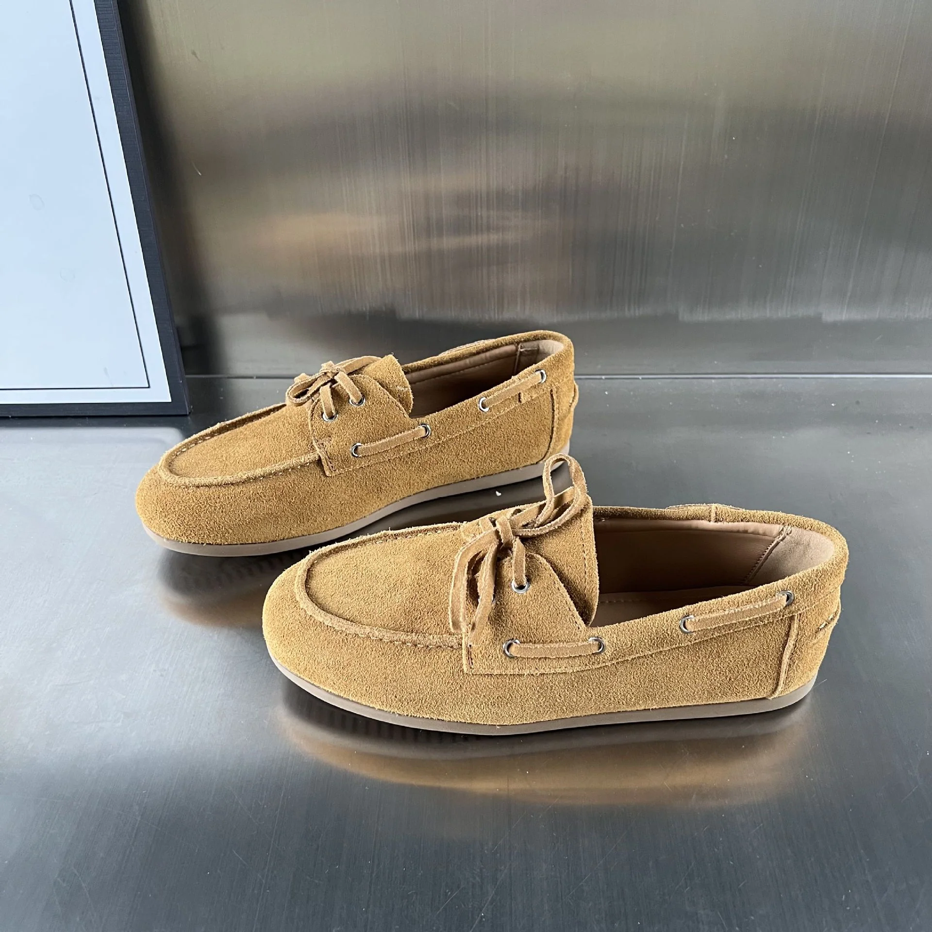 Damen Mokassins aus hochwertigem Wildleder mit eleganter Schnürung und komfortabler Sohle Heidi Mode - Image 2