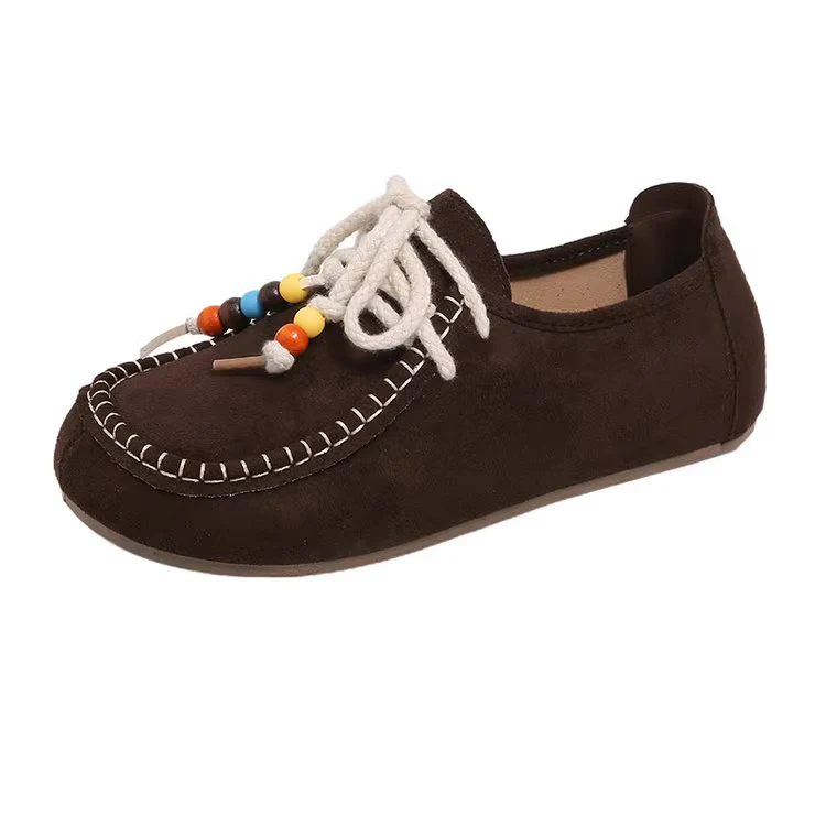 Damen Mokassins mit dekorativen Perlen und weichem Wildleder Heidi Mode - Image 5