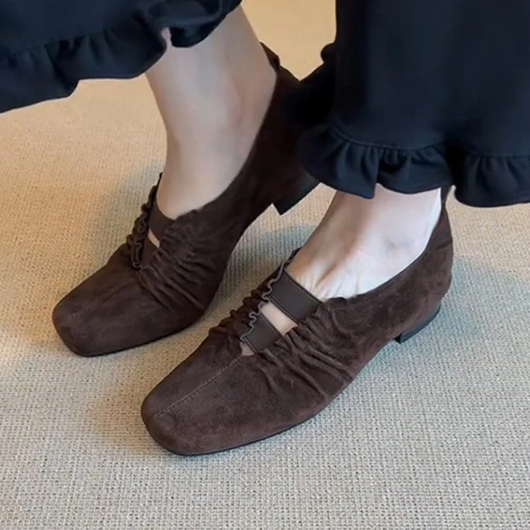 Damen Mokassins mit elastischen Riemen und raffiniertem Falten-Design Heidi Mode - Image 2