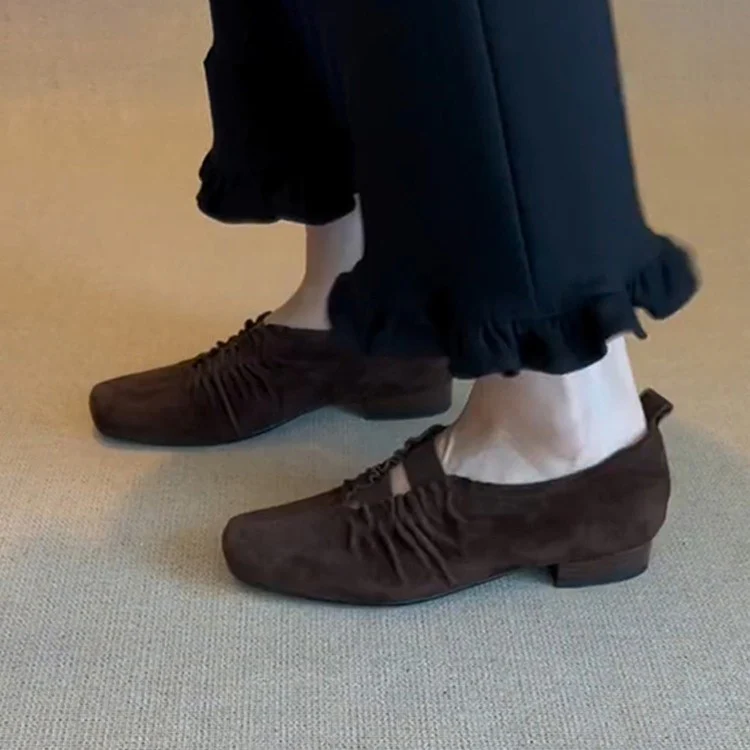 Damen Mokassins mit elastischen Riemen und raffiniertem Falten-Design Heidi Mode - Image 3