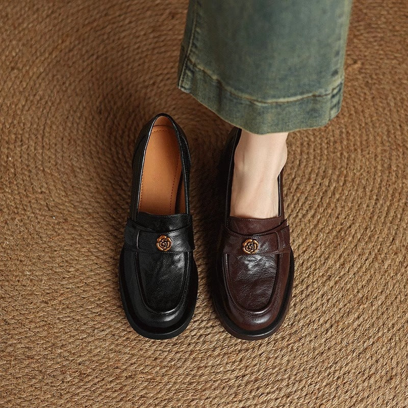 Damen Mokassins mit elegantem Riemen und hochwertigem Lederobermaterial Heidi Mode