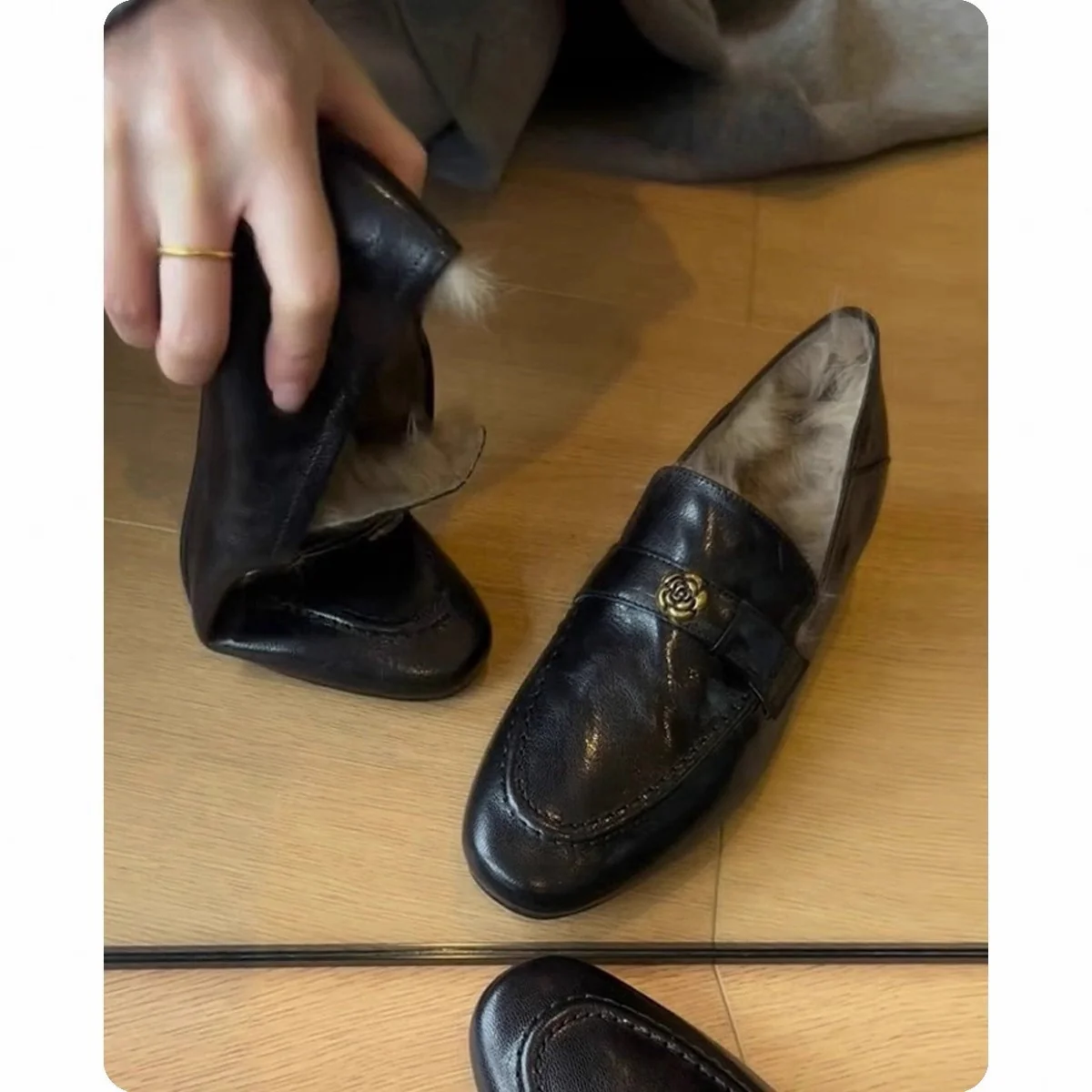 Damen Mokassins mit luxuriösem Innenfutter und eleganter Schmuckschließe Heidi Mode - Image 2