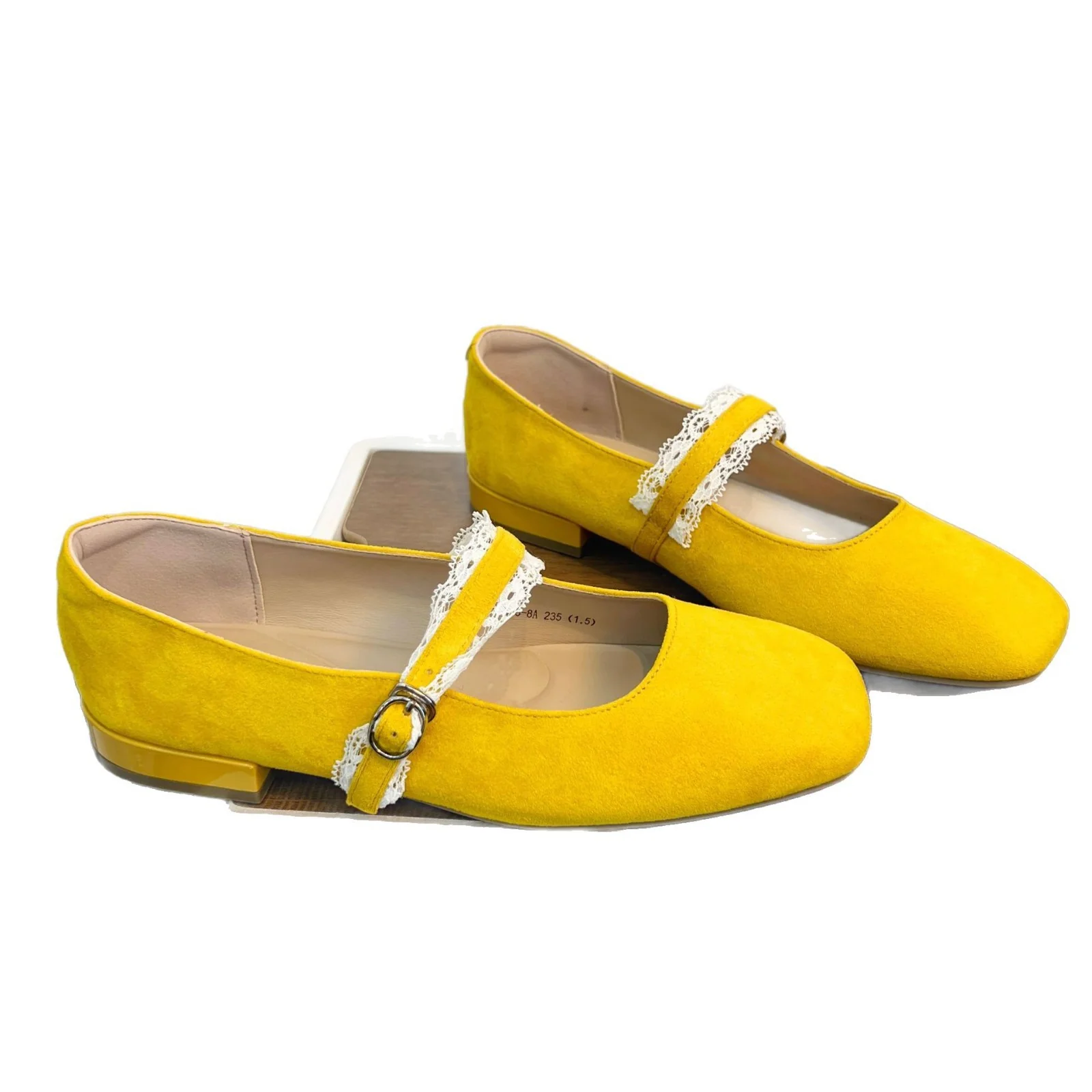 Damen Mokassins mit modischem Riemen und feiner Spitzenverzierung Heidi Mode - Image 5