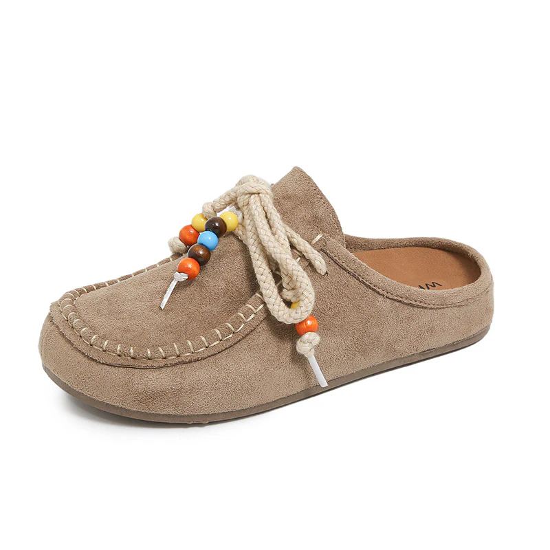 Damen Mokassins mit modischem Schnür-Design und bunten Perlen von Heidi Mode - Image 4