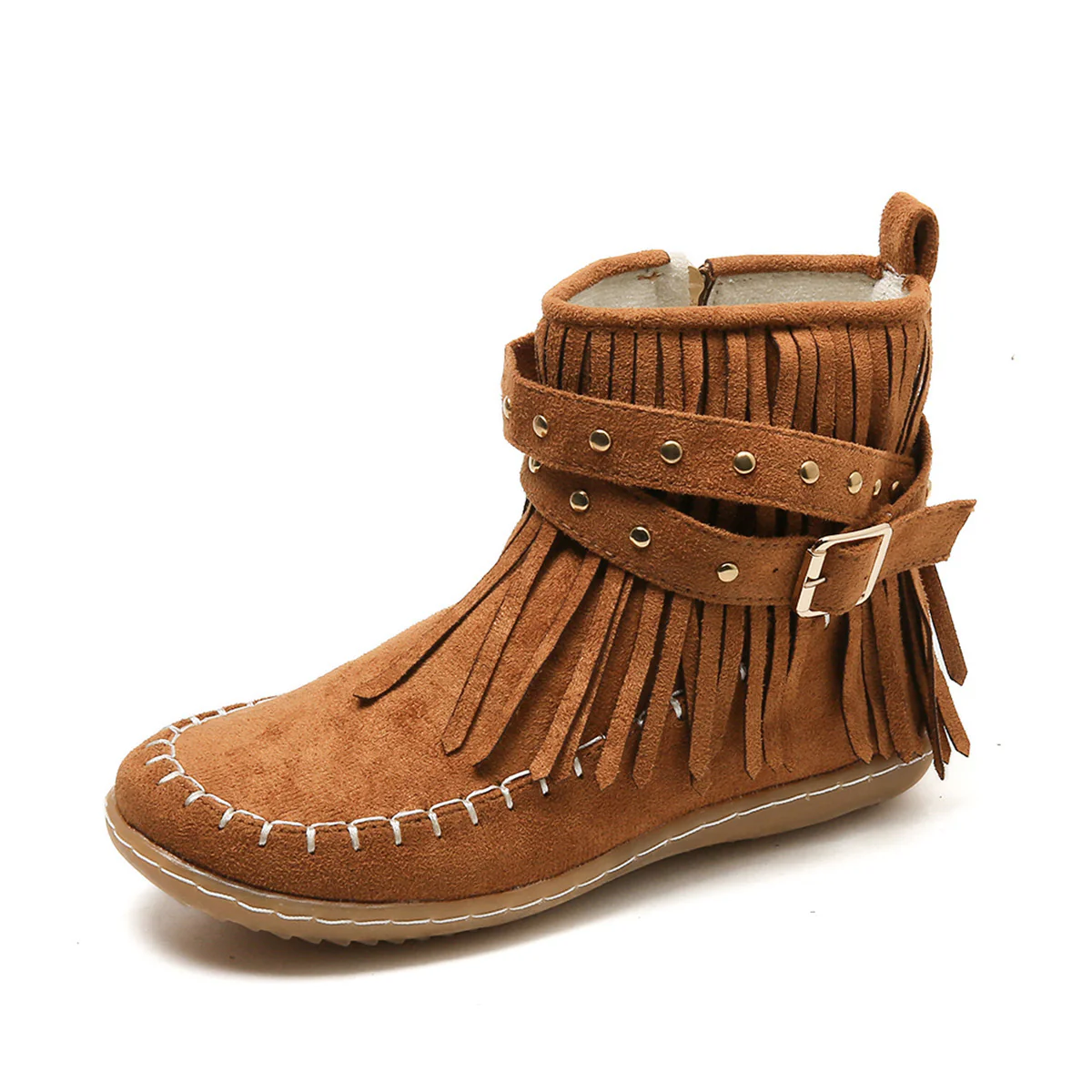 Damen Mokassinstiefel mit modischem Fransen-Design und eleganten Akzenten Heidi Mode - Image 5