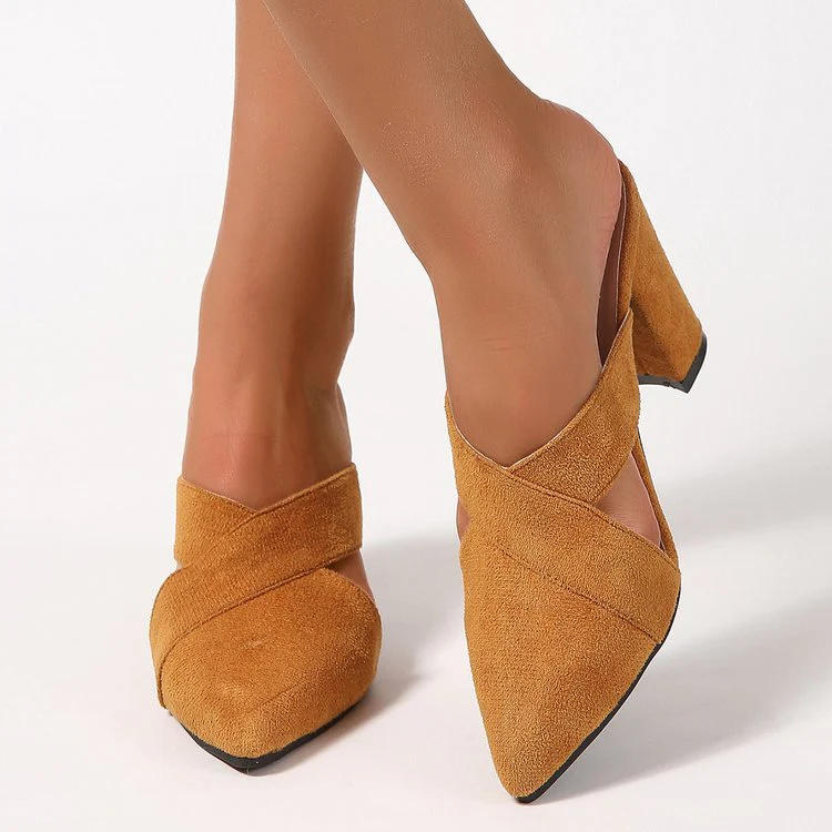 Damen Mules mit elegantem Kreuzband und komfortablem Blockabsatz Heidi-Mode - Image 2