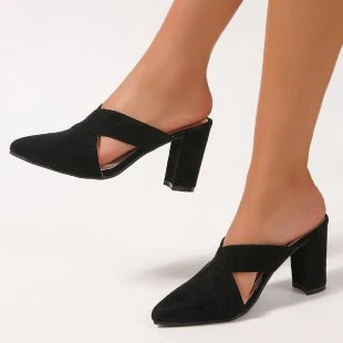 Damen Mules mit elegantem Kreuzband und komfortablem Blockabsatz Heidi-Mode - Image 3
