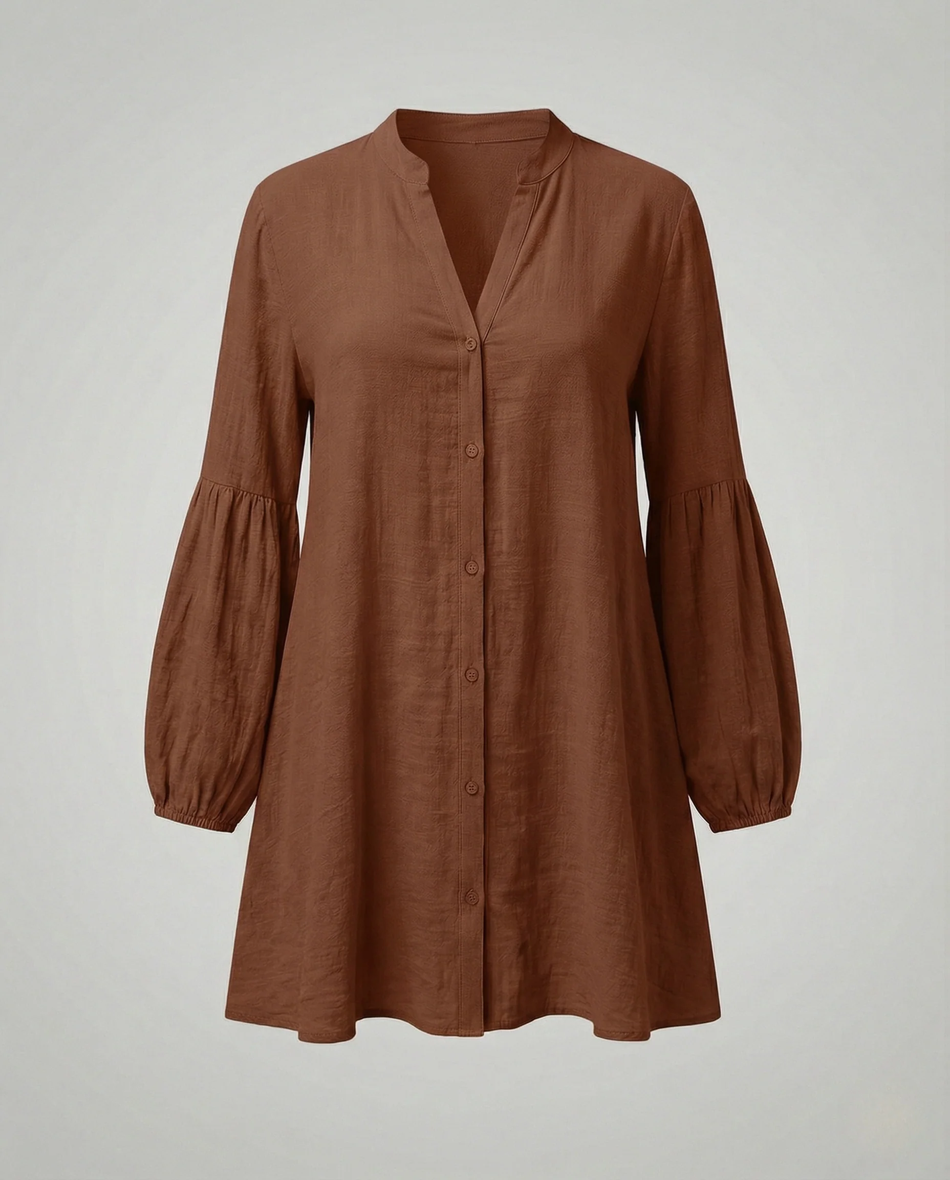 Freizeitkleid Damen Hemdblusenkleid A-Linie - Image 9