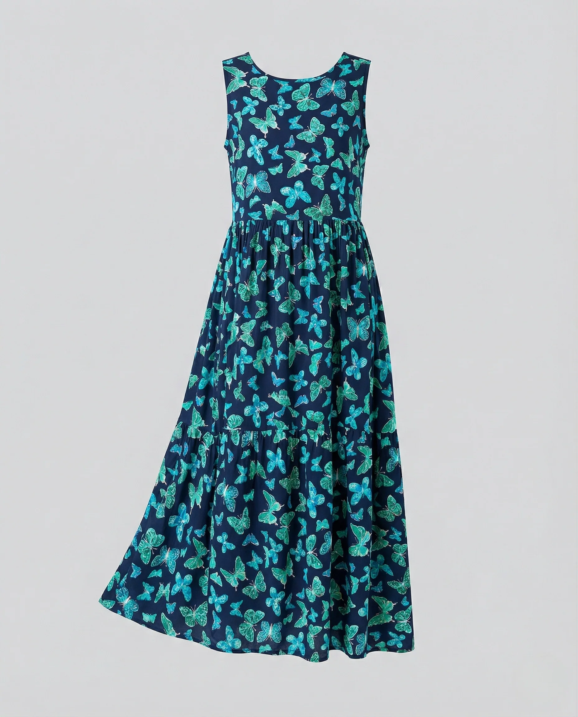 Damen A-Linien Maxikleid mit Schmetterlingsprint - Image 5