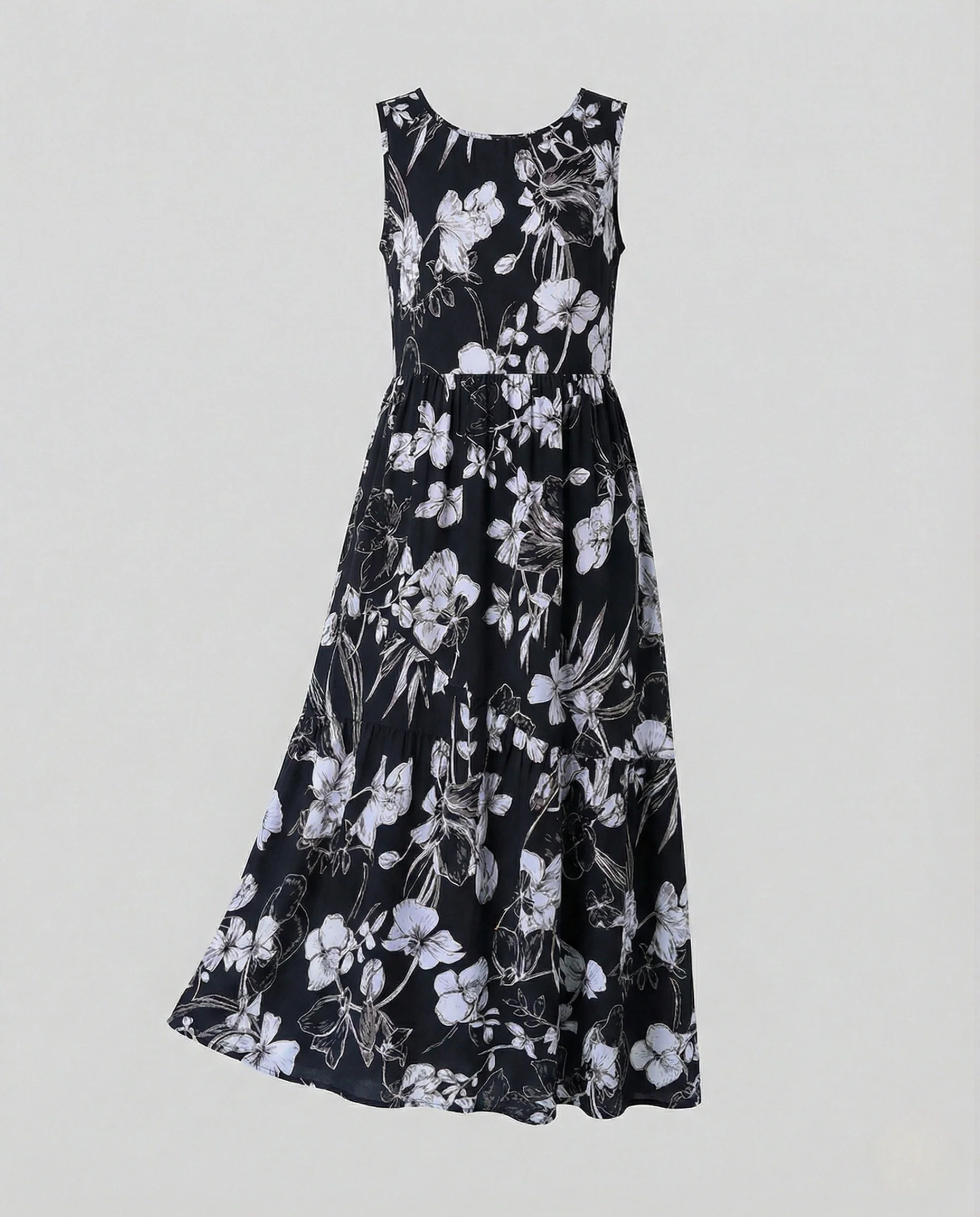 Damen A-Linien Maxikleid mit Schmetterlingsprint - Image 6