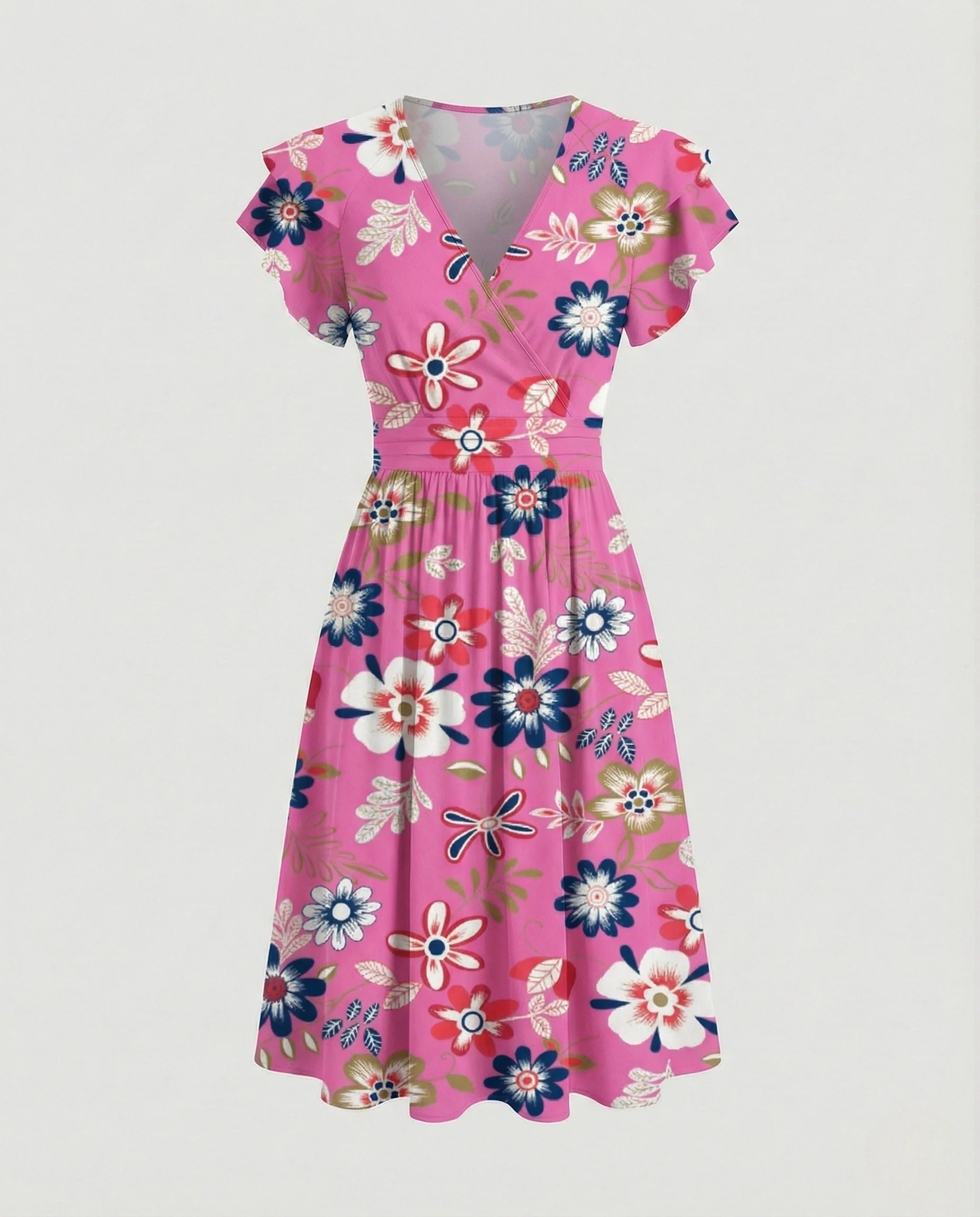 Damen Midikleid A-Linie mit Flügelärmeln - Image 10