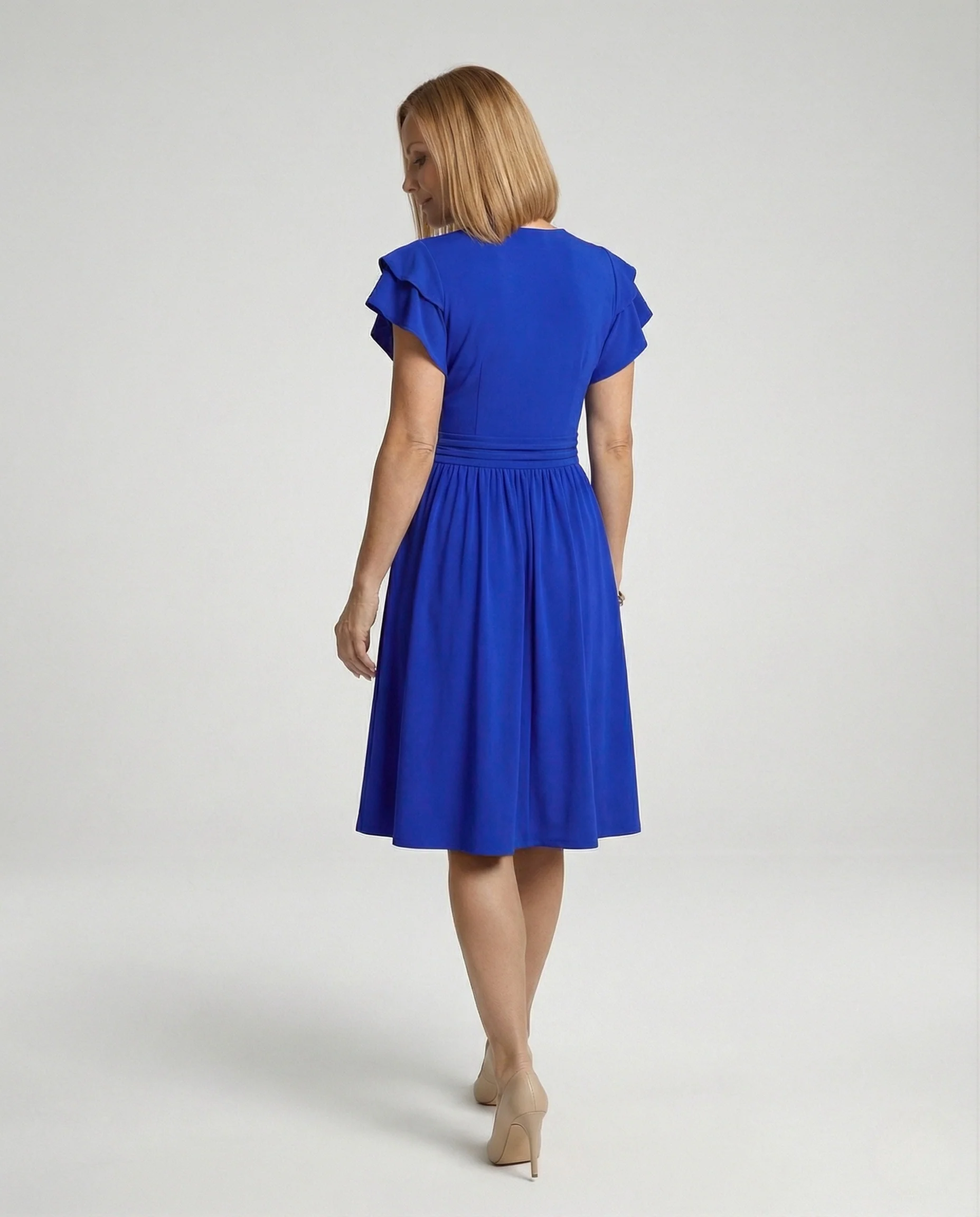 Damen Midikleid A-Linie mit Flügelärmeln - Image 4