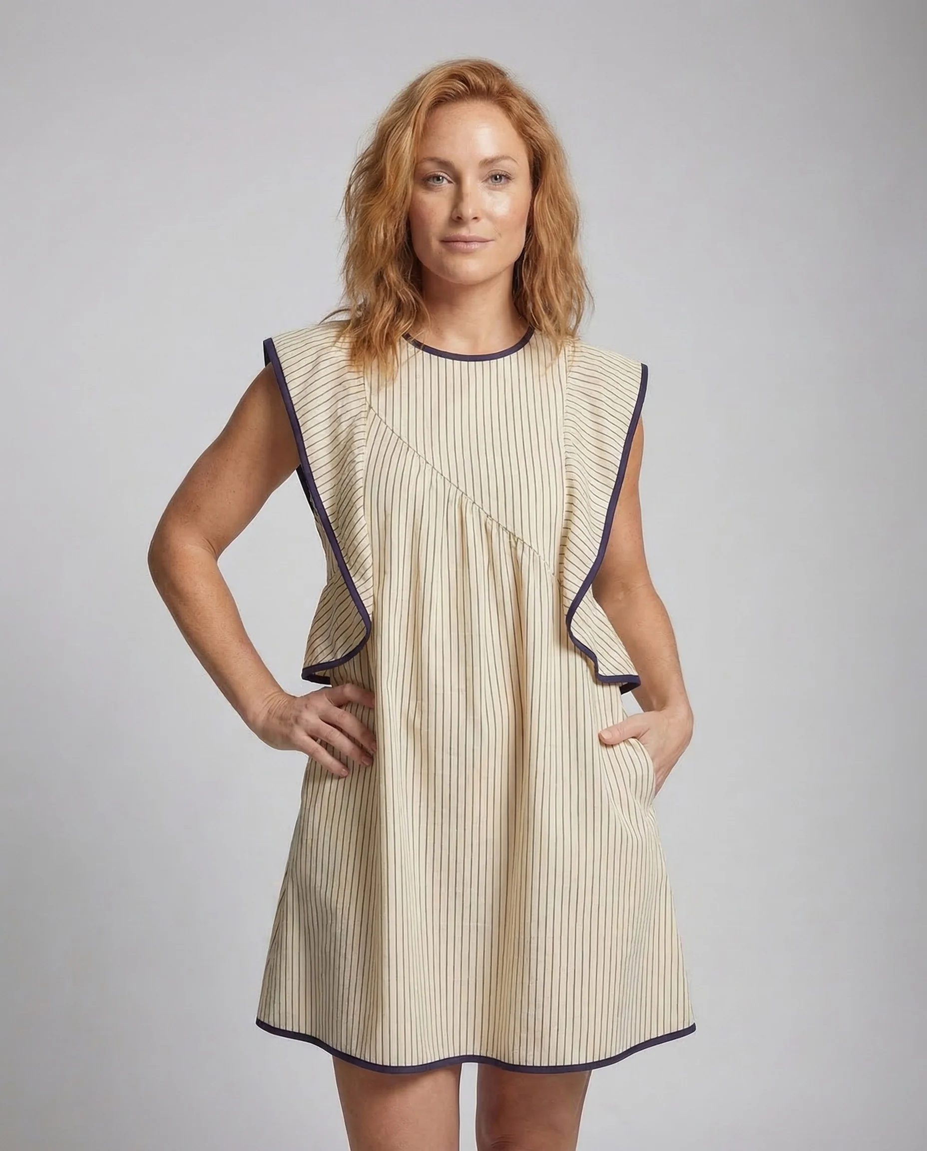 Damen A Linie Minikleid Matrosenkragen - Image 2