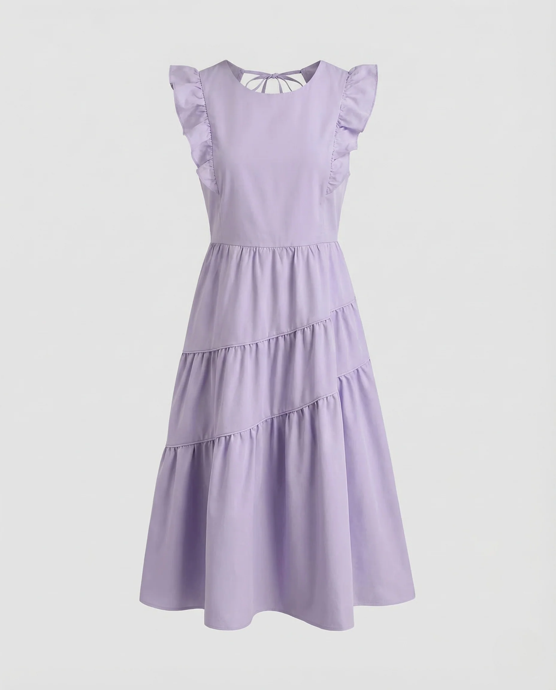 Damen Stufenkleid A Linie Rüschenträger - Image 5
