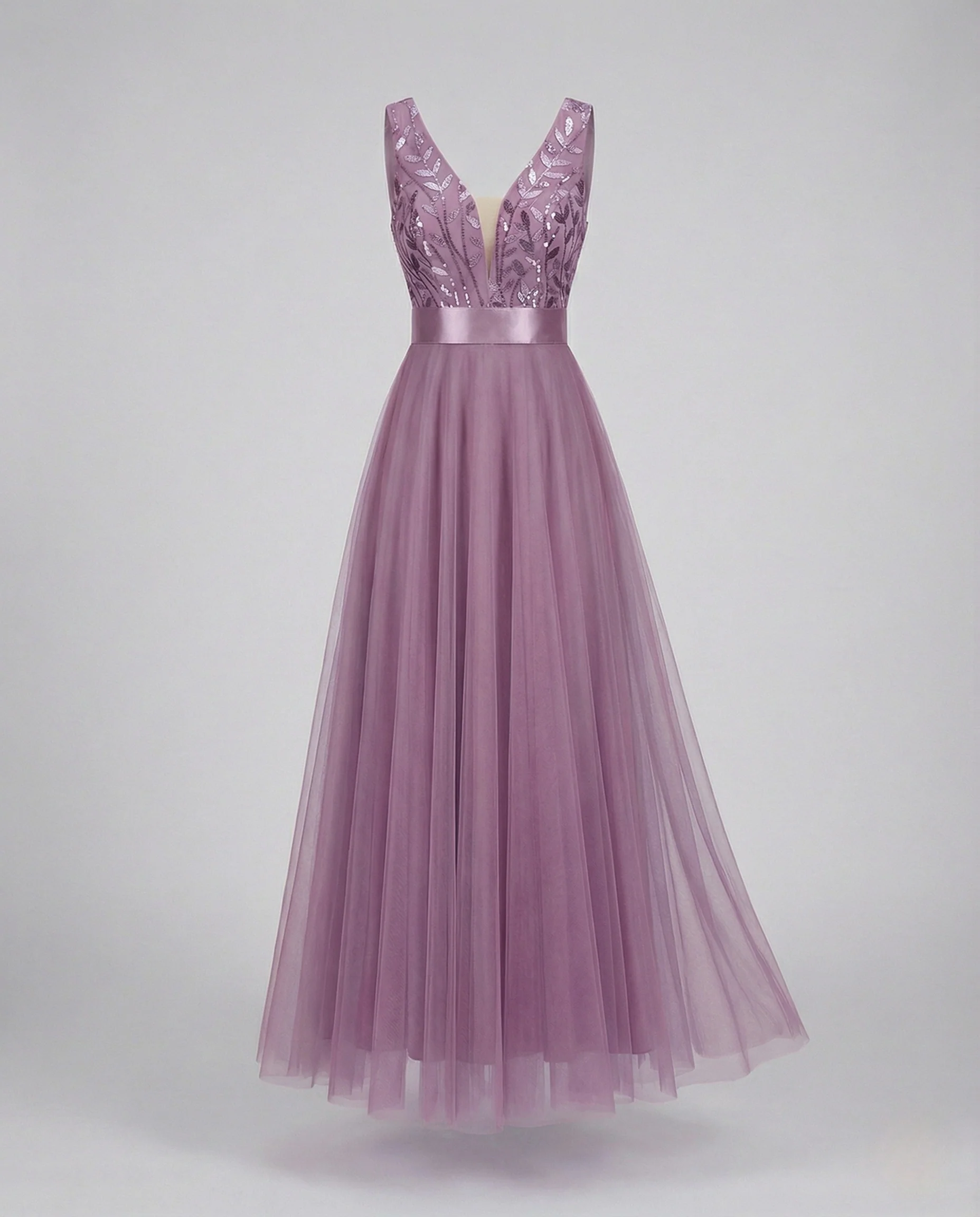 Abendkleid lang aus Tüll mit Stickerei - Image 5