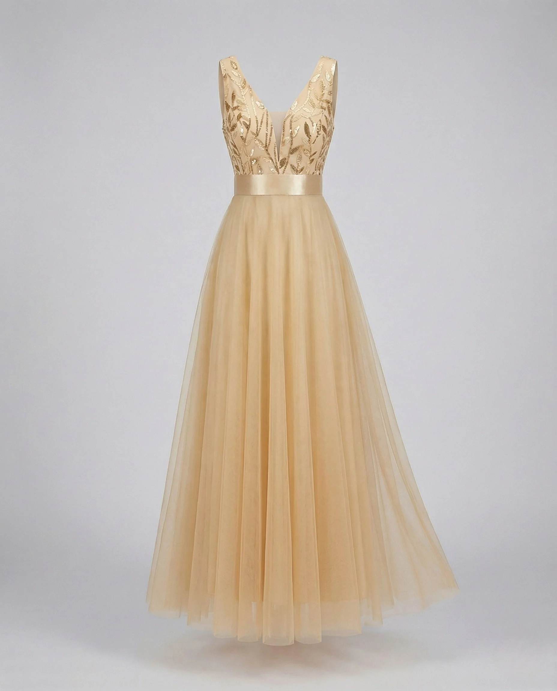 Abendkleid lang aus Tüll mit Stickerei - Image 7