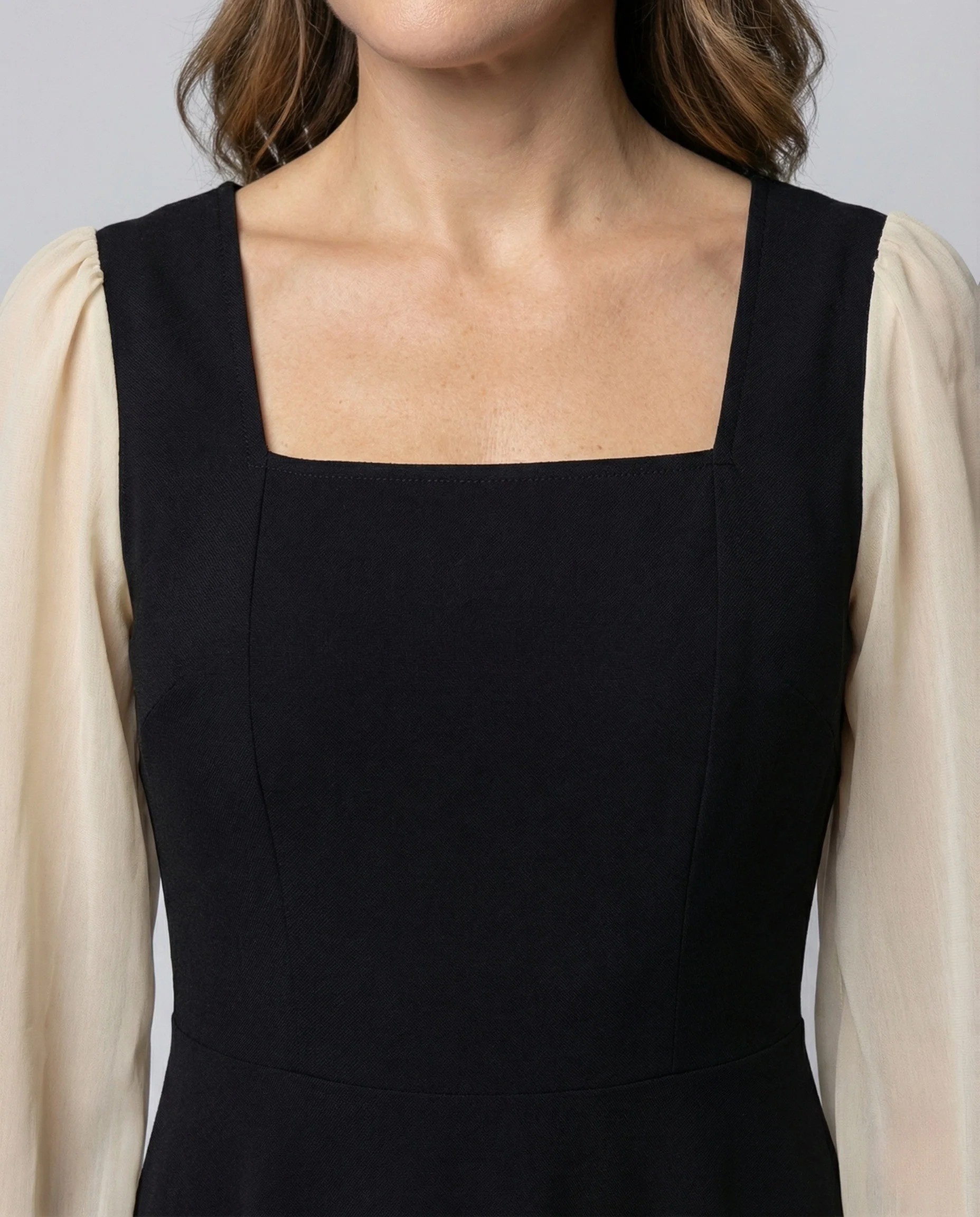 Damen A-Linien Abendkleid mit Organza Ballonärmeln - Image 3