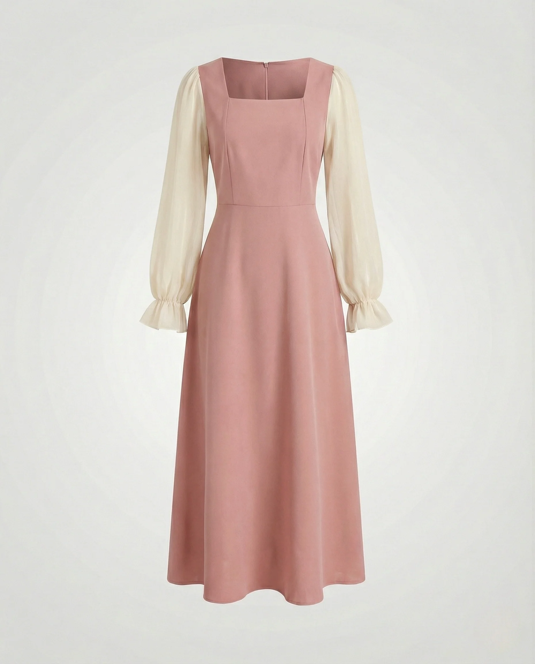 Damen A-Linien Abendkleid mit Organza Ballonärmeln - Image 6