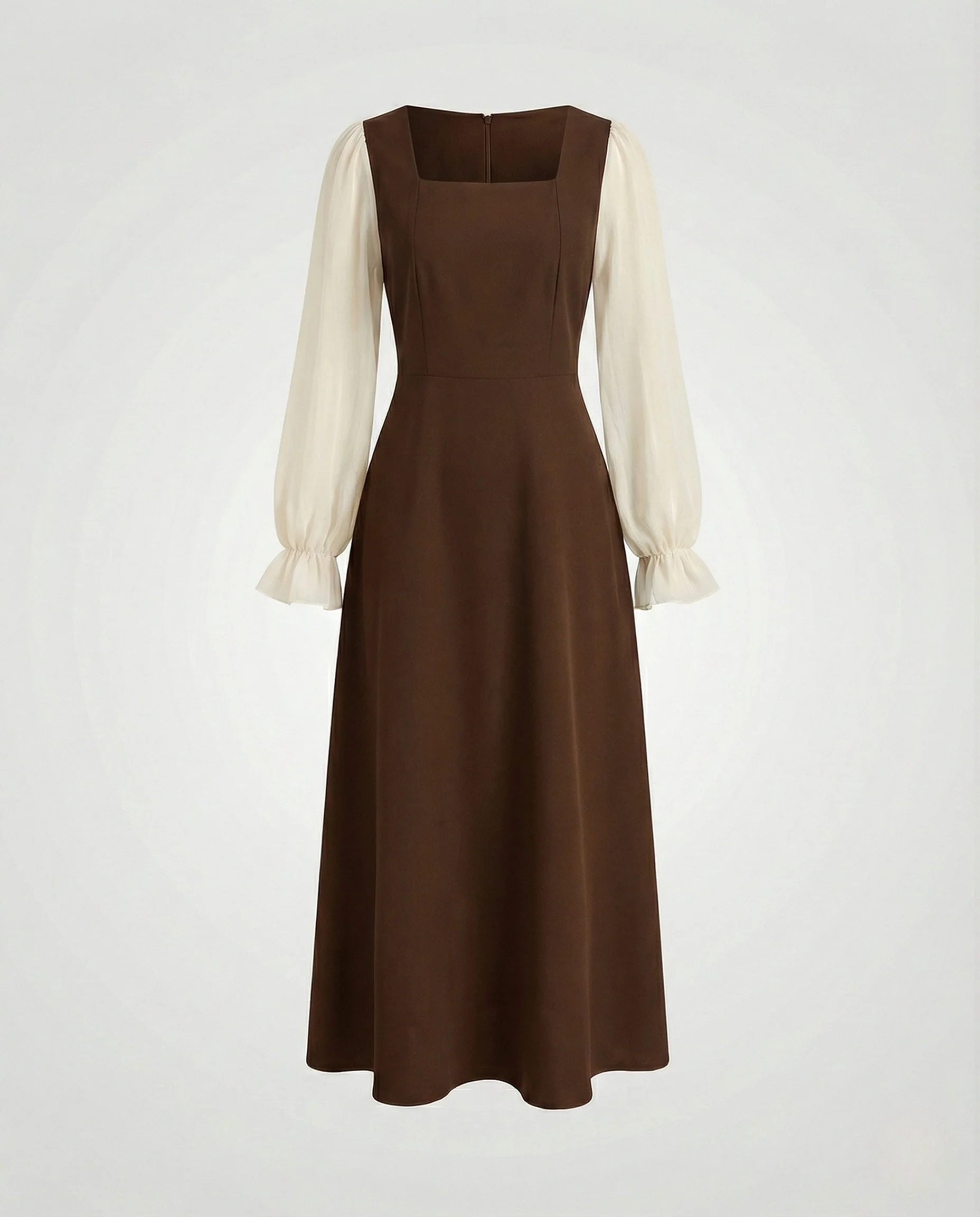 Damen A-Linien Abendkleid mit Organza Ballonärmeln - Image 7