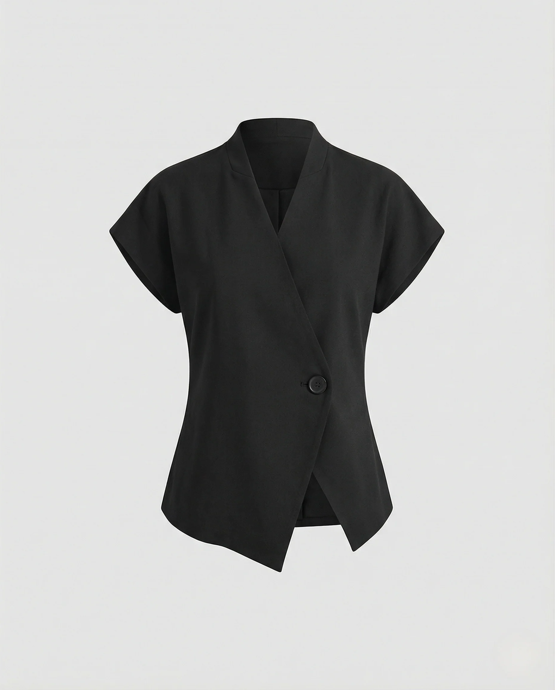 Asymmetrische Blazerweste Ärmellos Mit V-Ausschnitt Damen - Image 5