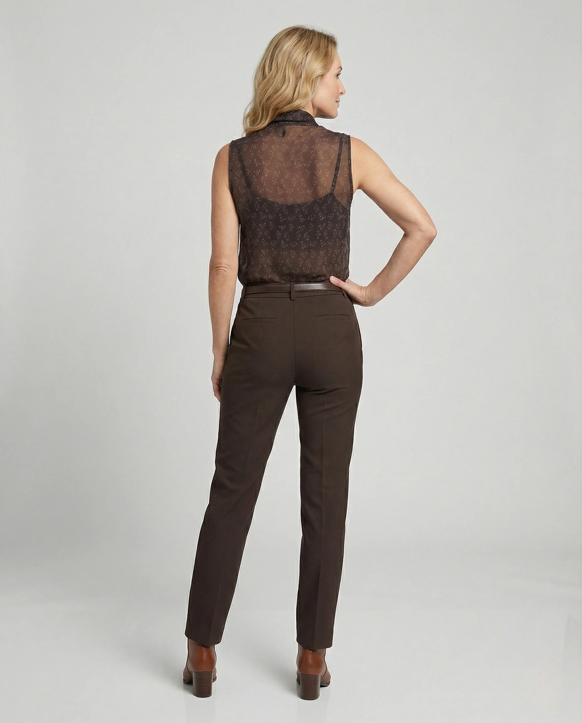 Damen Ärmellose Chiffonbluse mit Blumenmuster - Image 4