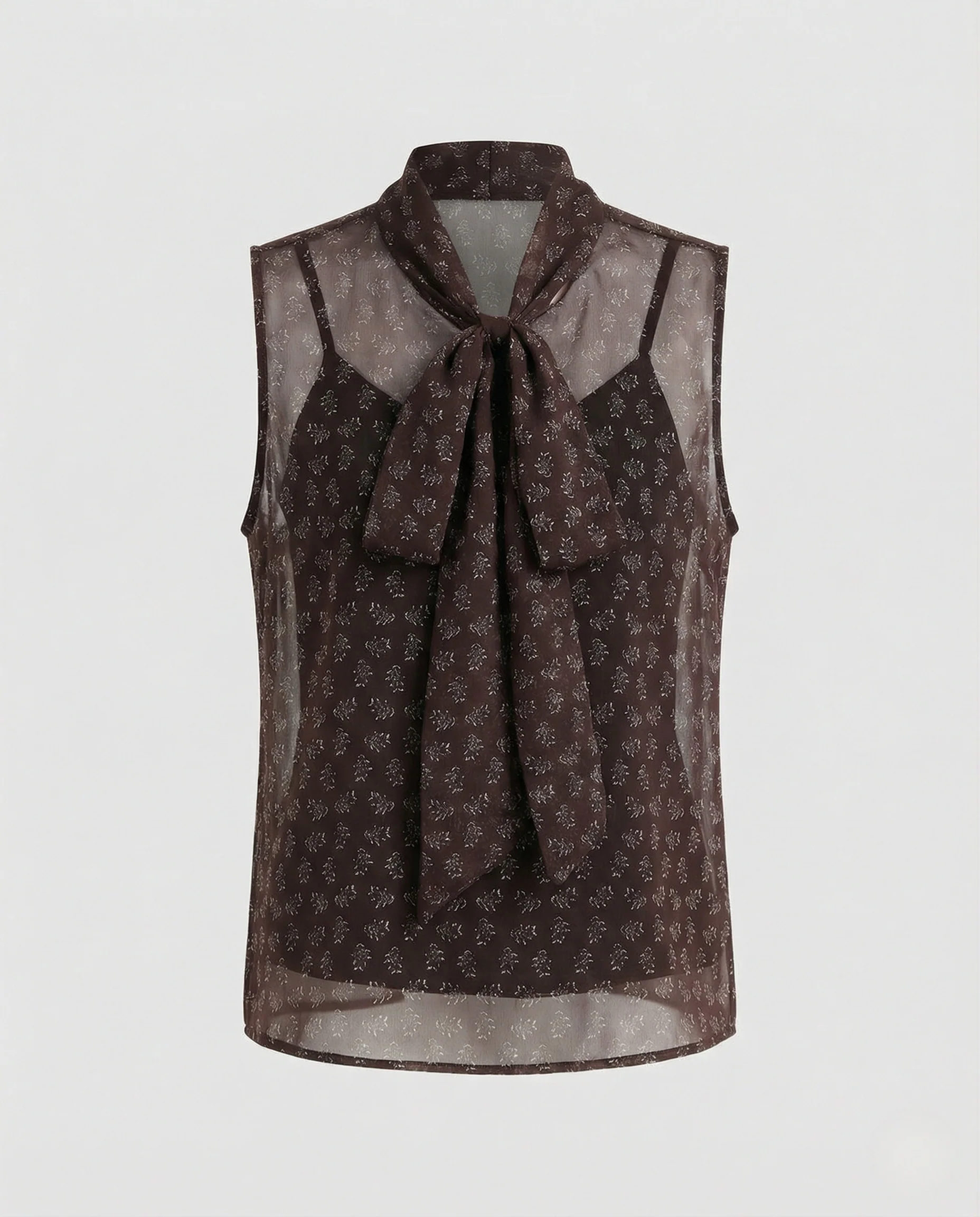 Damen Ärmellose Chiffonbluse mit Blumenmuster - Image 5
