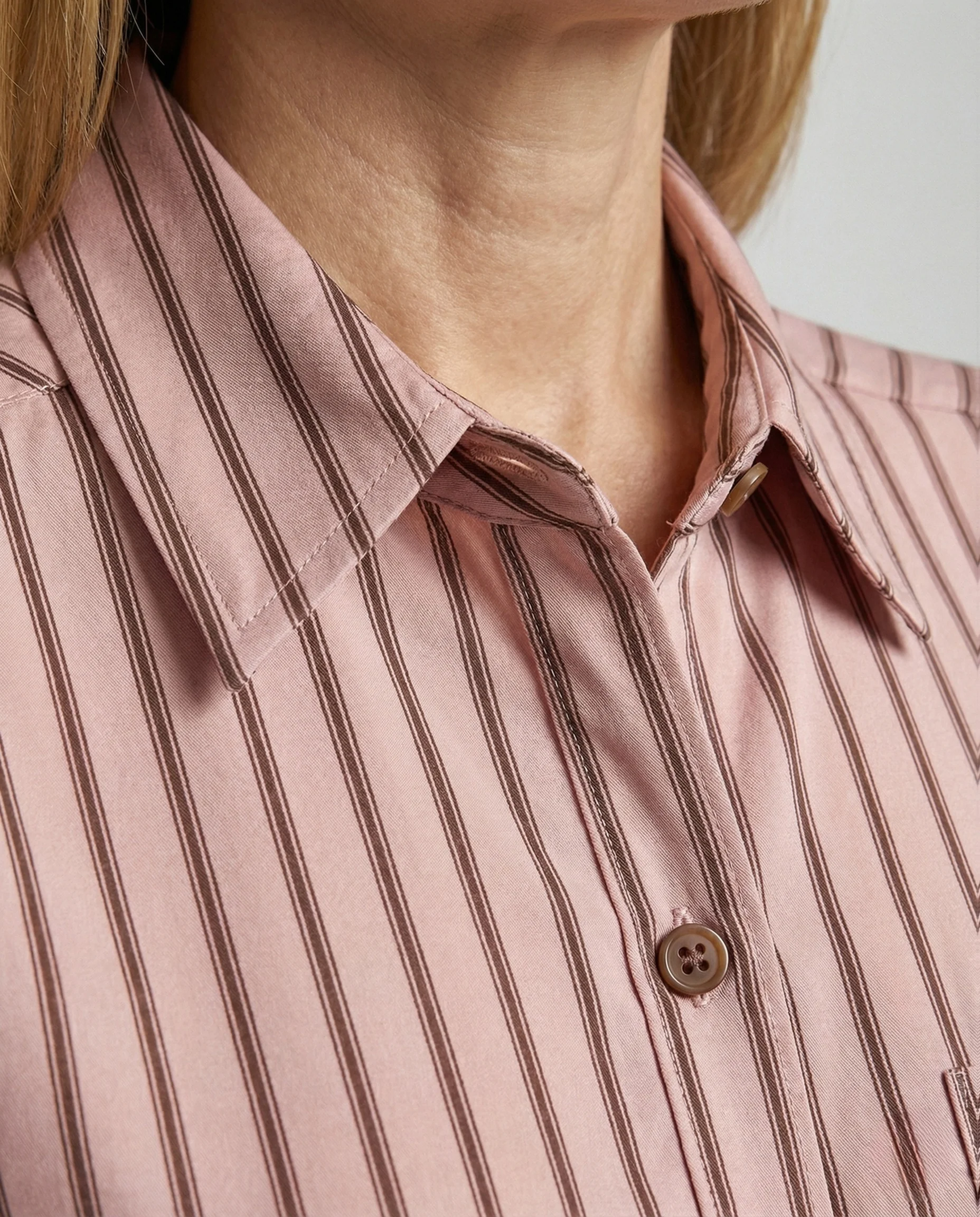 Damen Ärmellose Streifen Hemdbluse aus Viskose - Image 4