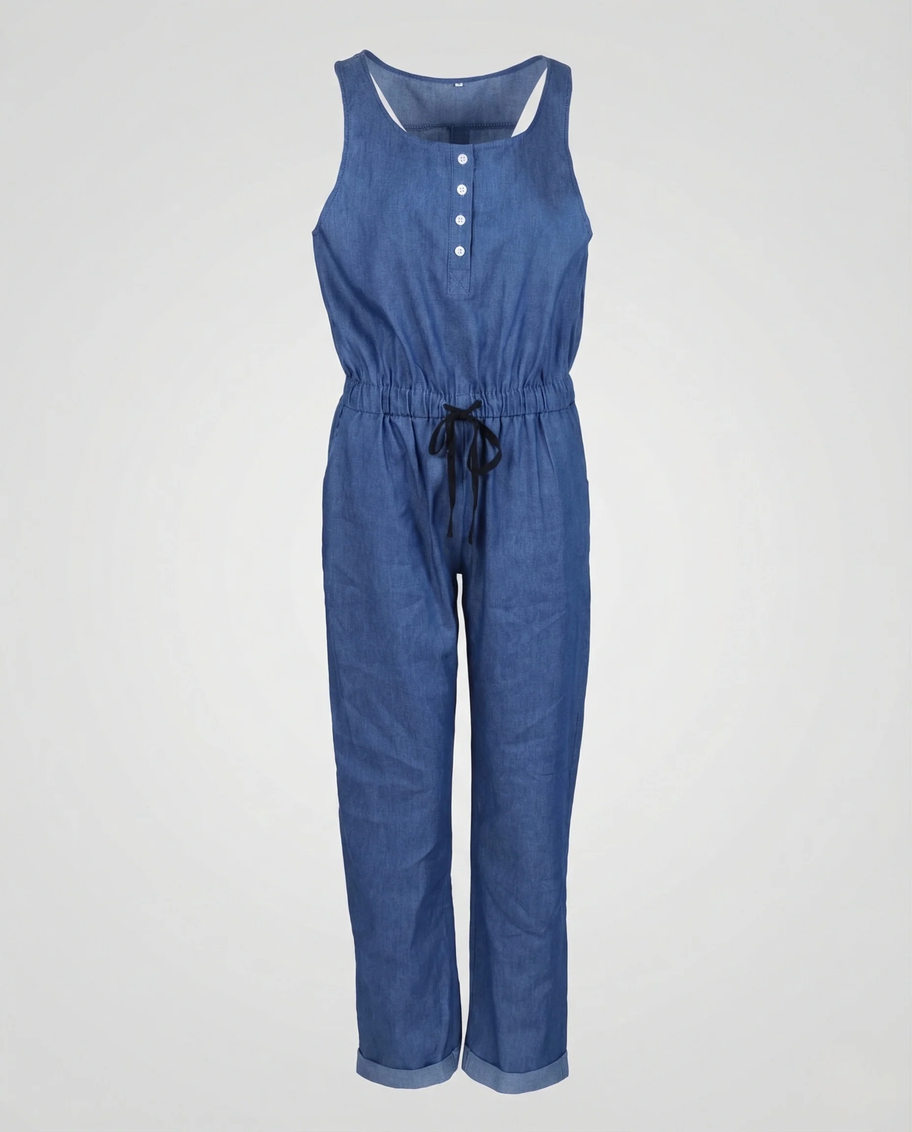 Damen Chambray Jumpsuit mit Tunnelzug - Image 4