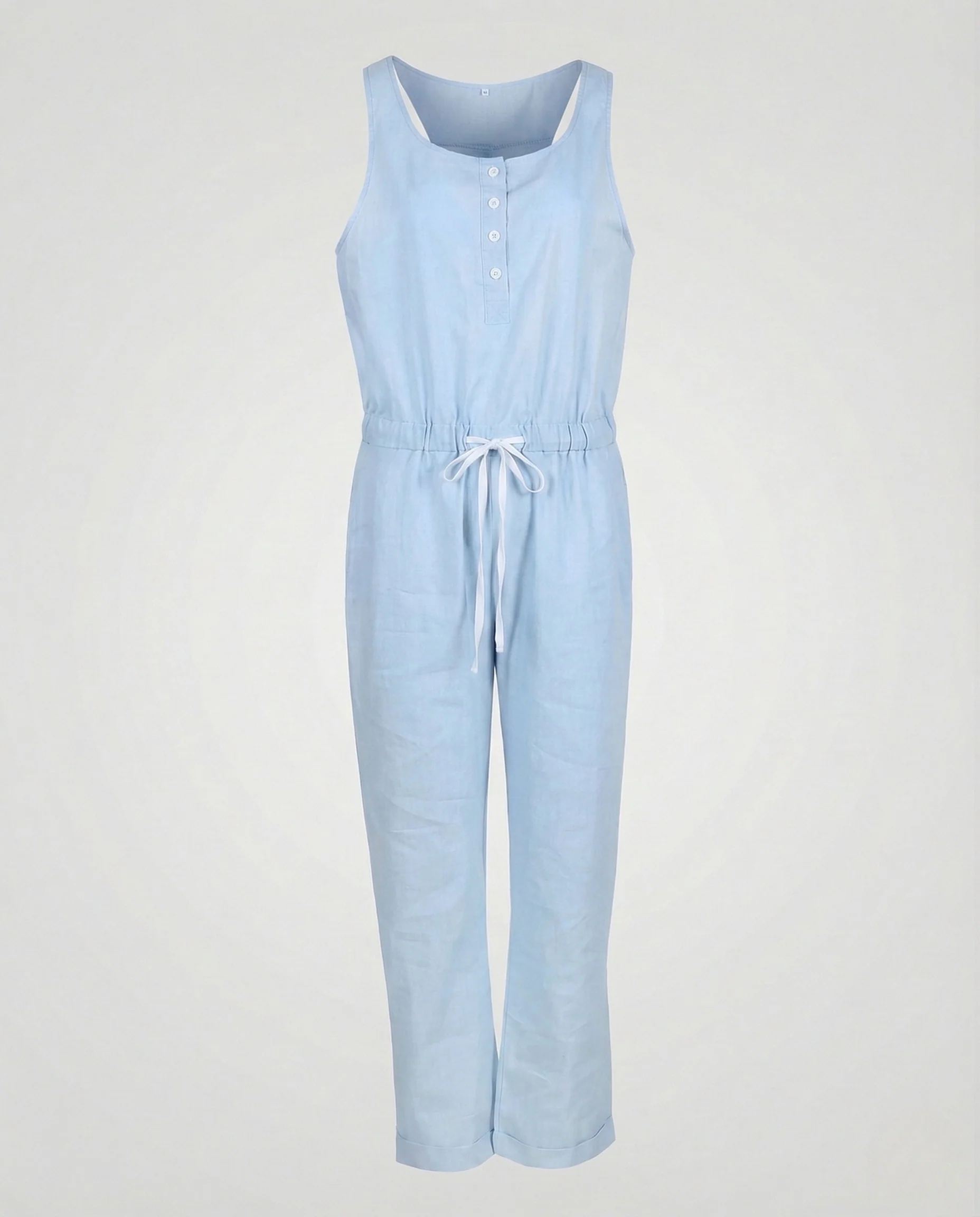 Damen Chambray Jumpsuit mit Tunnelzug - Image 5