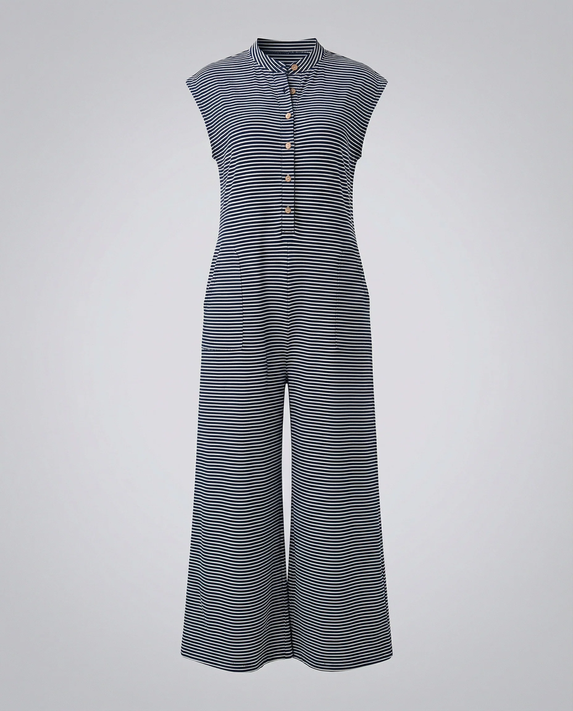 Damen Jumpsuit weit elegant mit Knopfleiste - Image 5