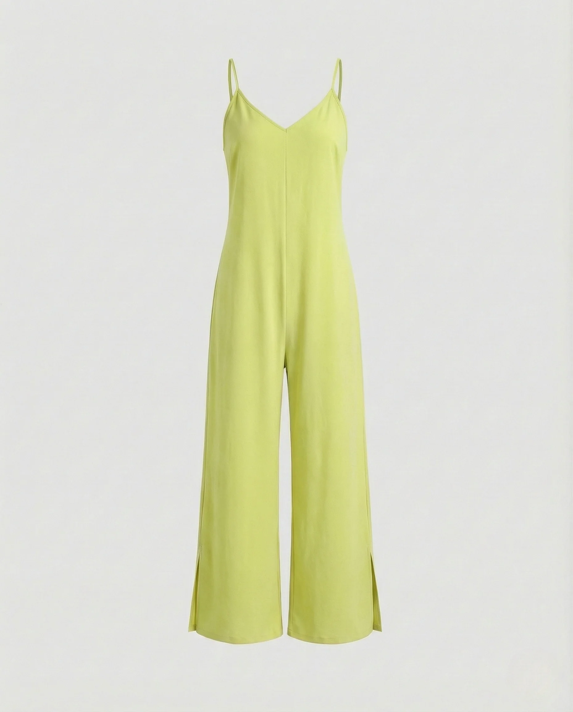 Damen Ärmelloser Jumpsuit mit V-Ausschnitt und weitem Bein - Image 5