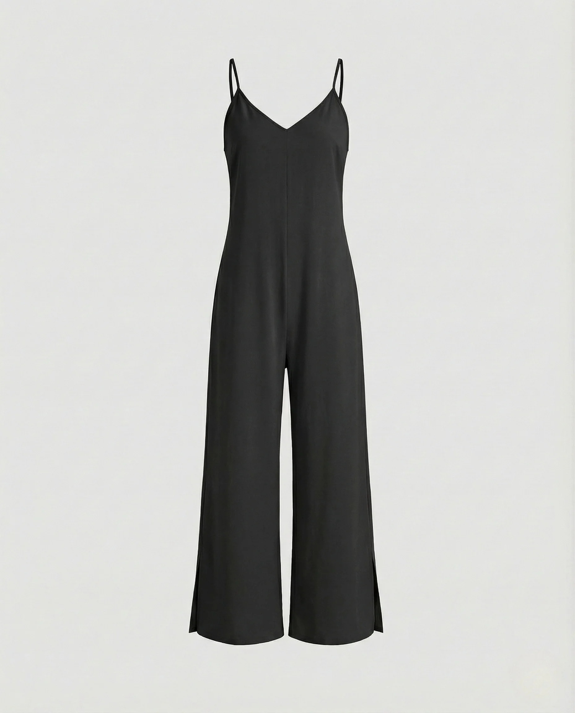 Damen Ärmelloser Jumpsuit mit V-Ausschnitt und weitem Bein - Image 6
