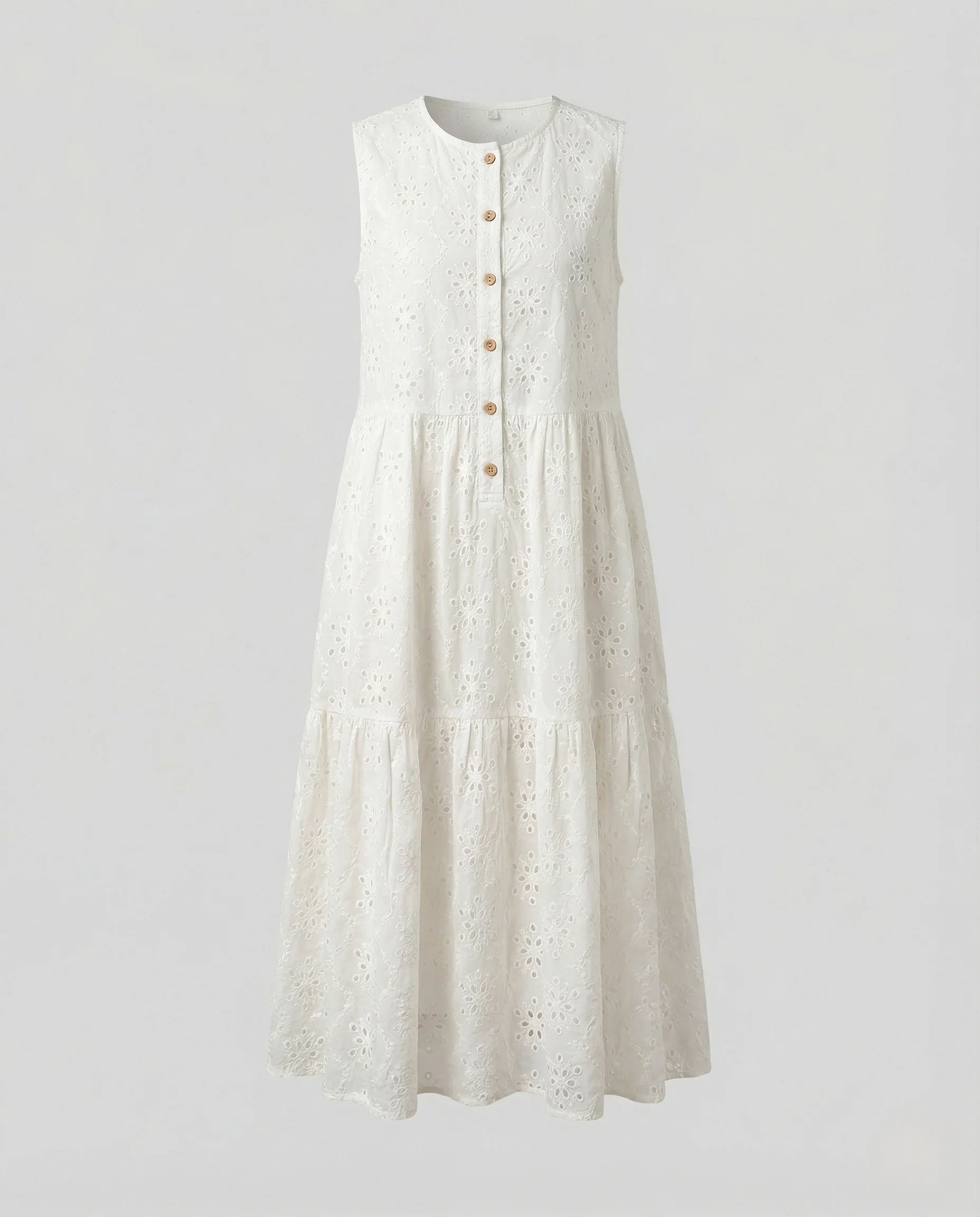 Damen Ärmelloses A-Linien Lagenkleid mit Broderie - Image 5
