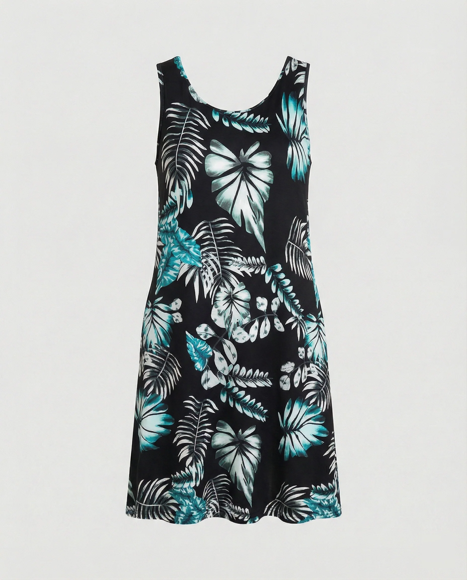 A-Linien Sommerkleid Palmenprint Ärmellos Damen - Image 12