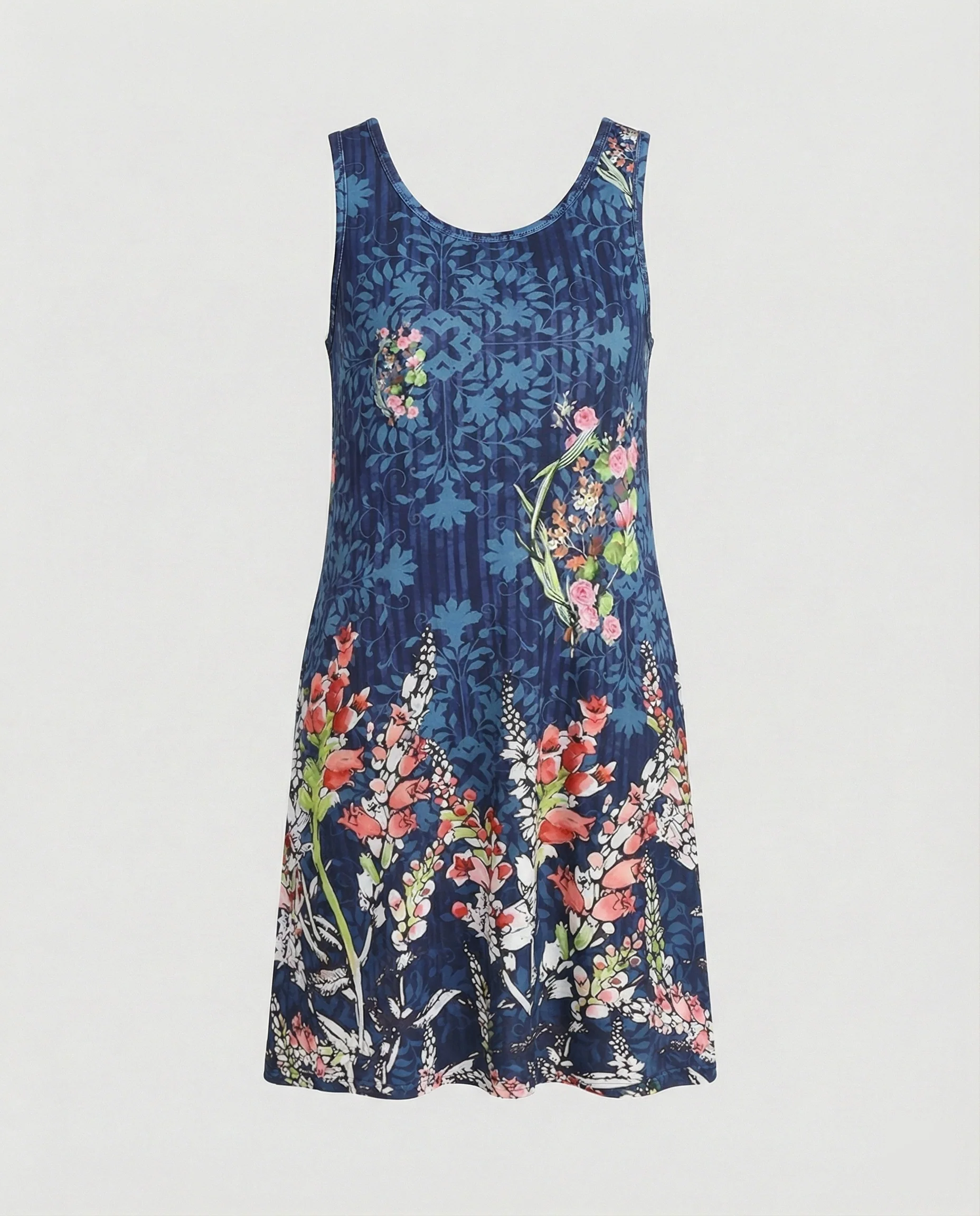 A-Linien Sommerkleid Palmenprint Ärmellos Damen - Image 3