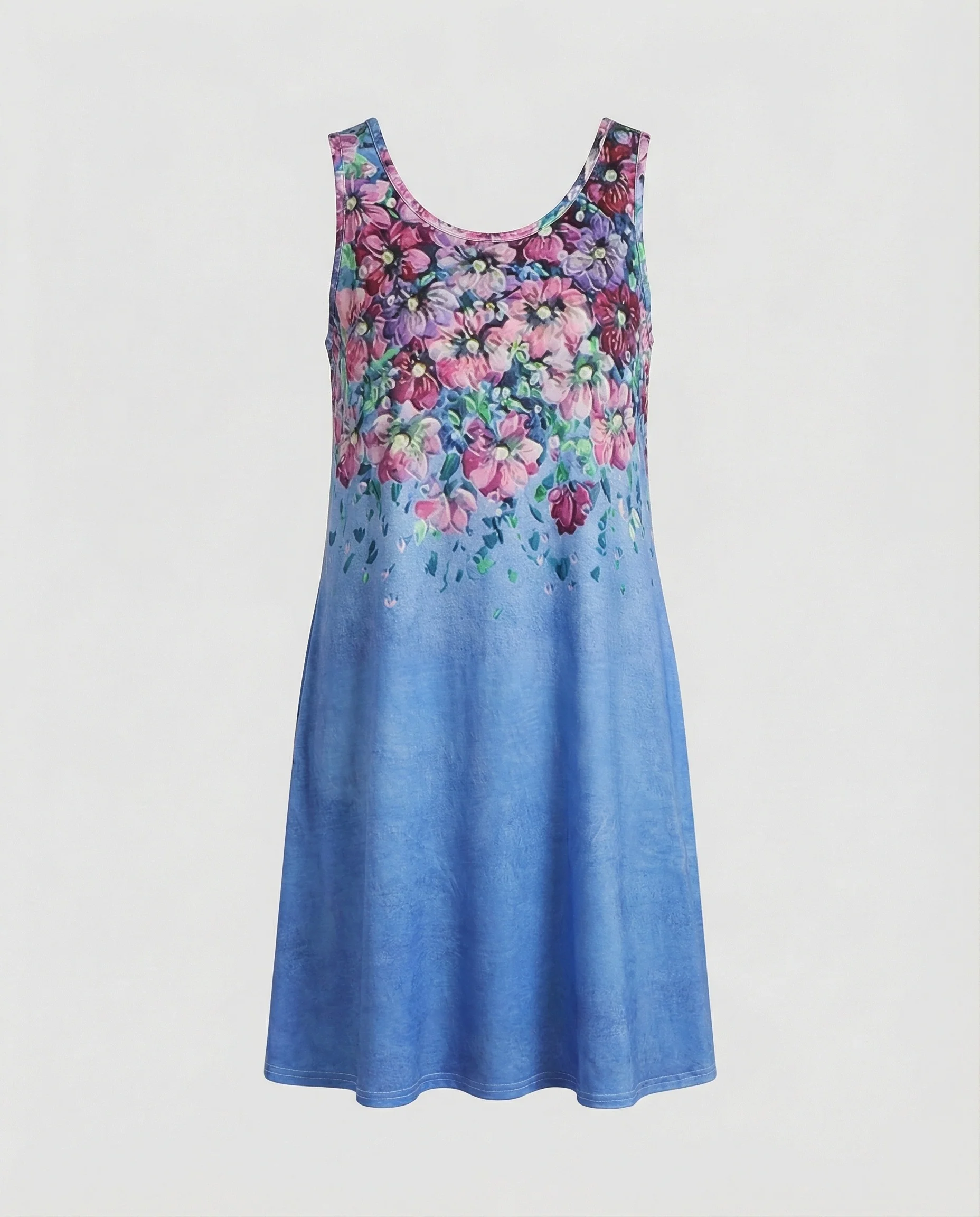A-Linien Sommerkleid Palmenprint Ärmellos Damen - Image 9