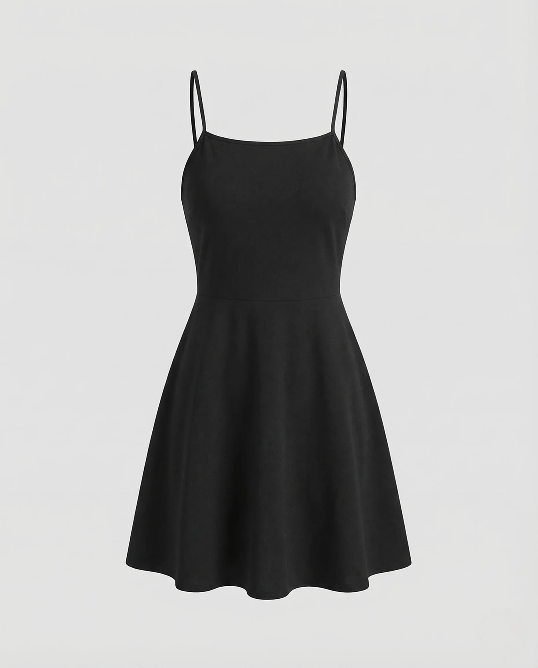 Damen A Linie Trägerkleid Eckiger Ausschnitt - Image 4