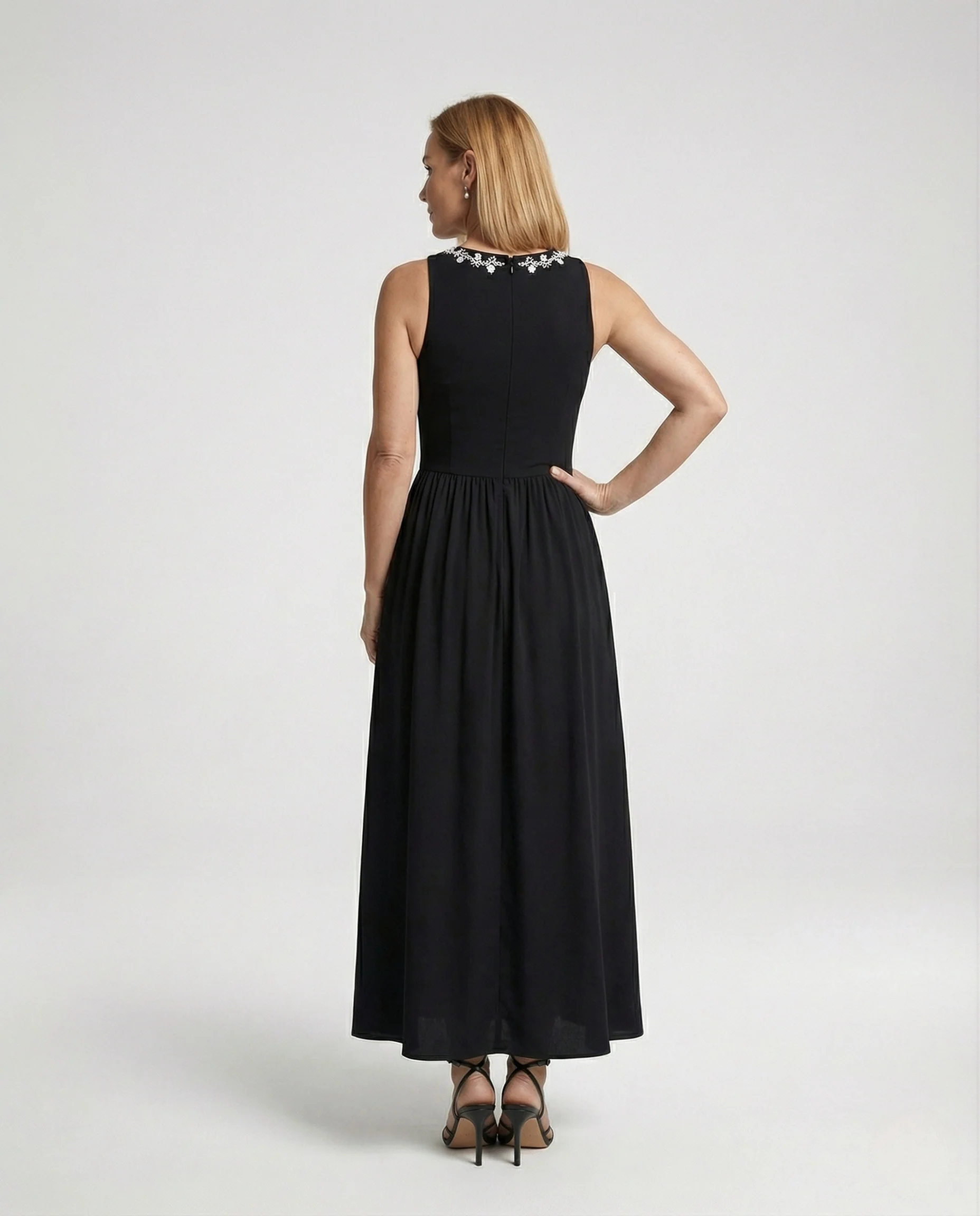 Damen Ärmelloses Maxikleid mit Rippoberteil - Image 2