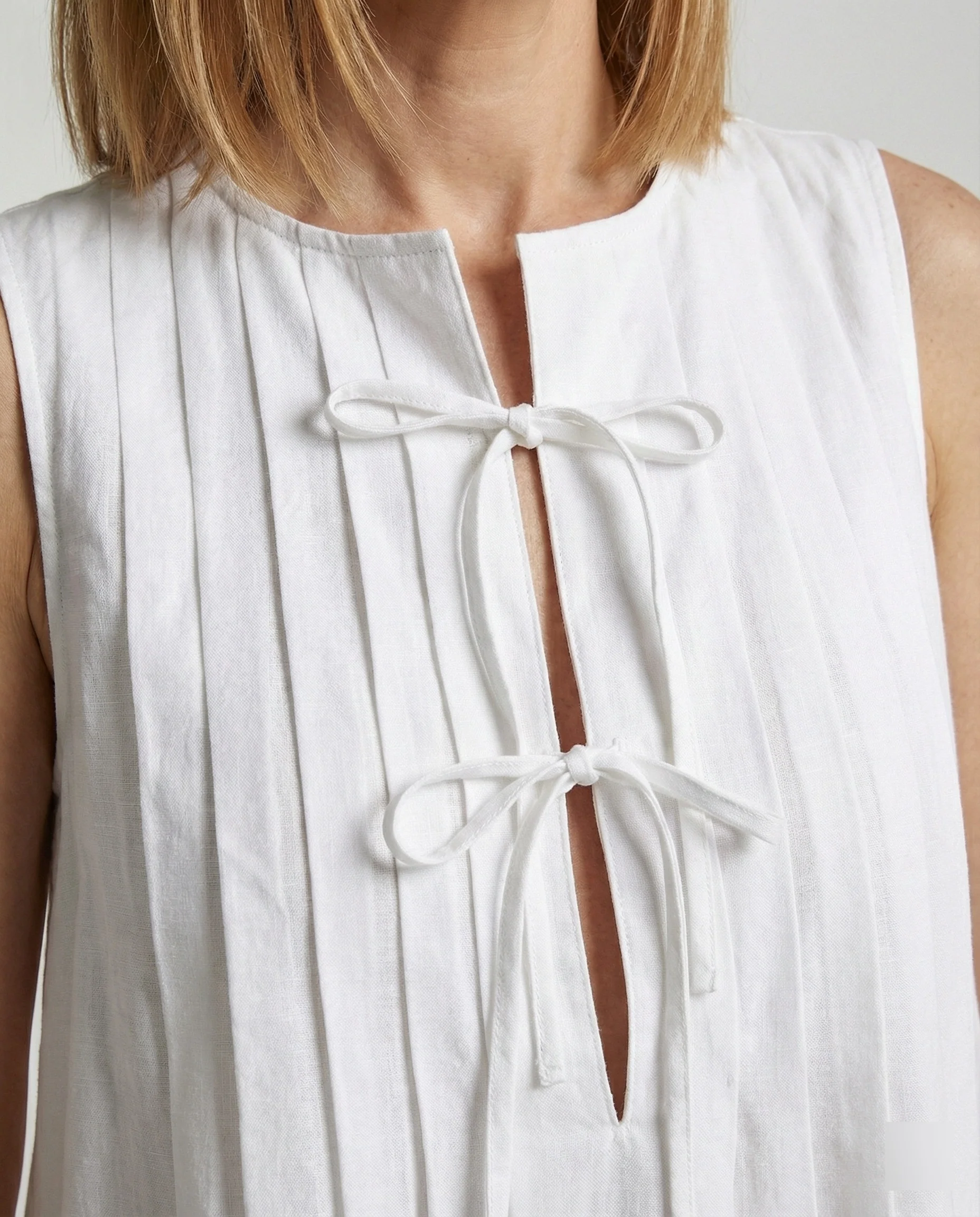 Damen Freizeitkleid ärmellos mit Plissee - Image 8