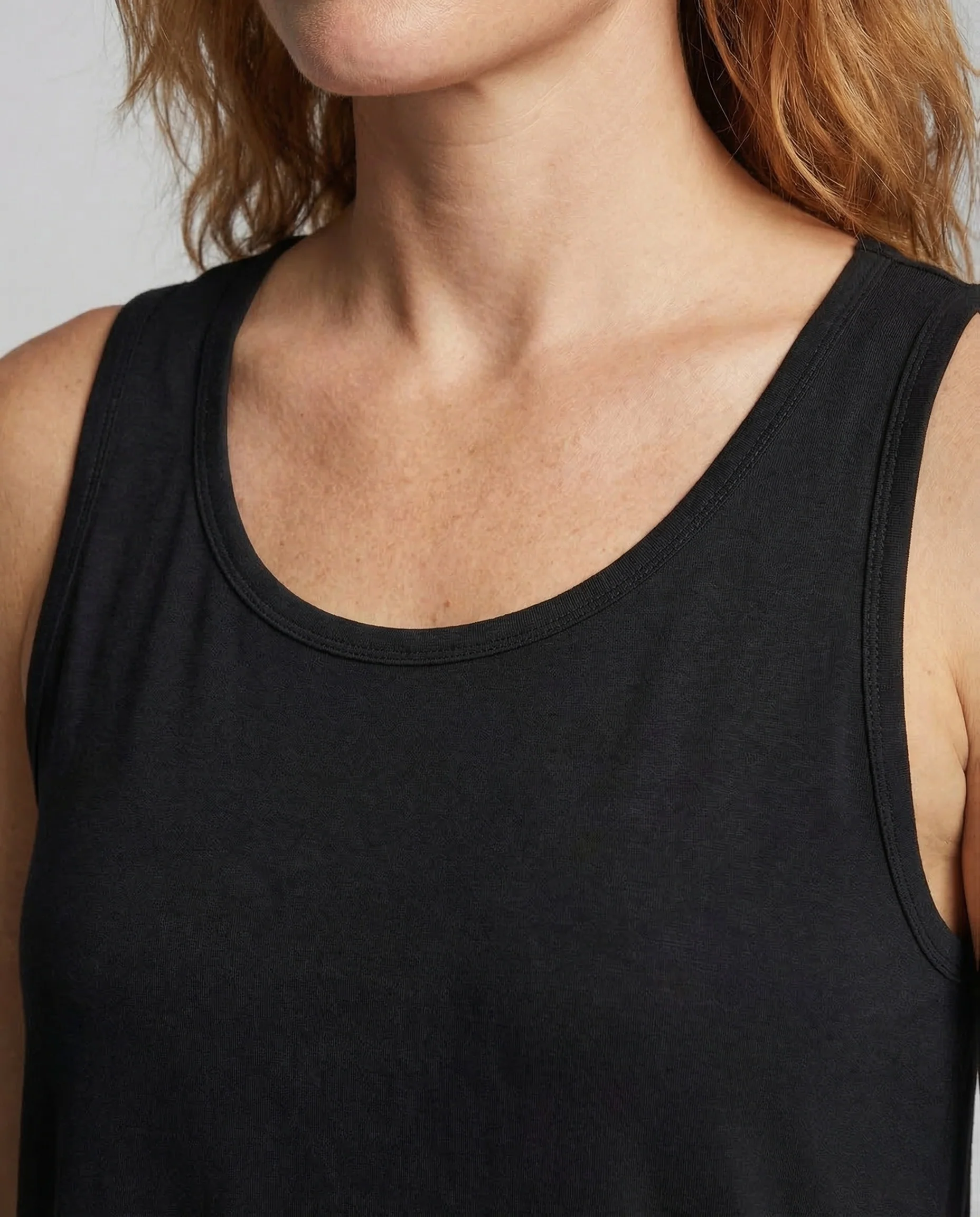 Damen Baumwollshirt Ärmellos Rundhals - Image 3