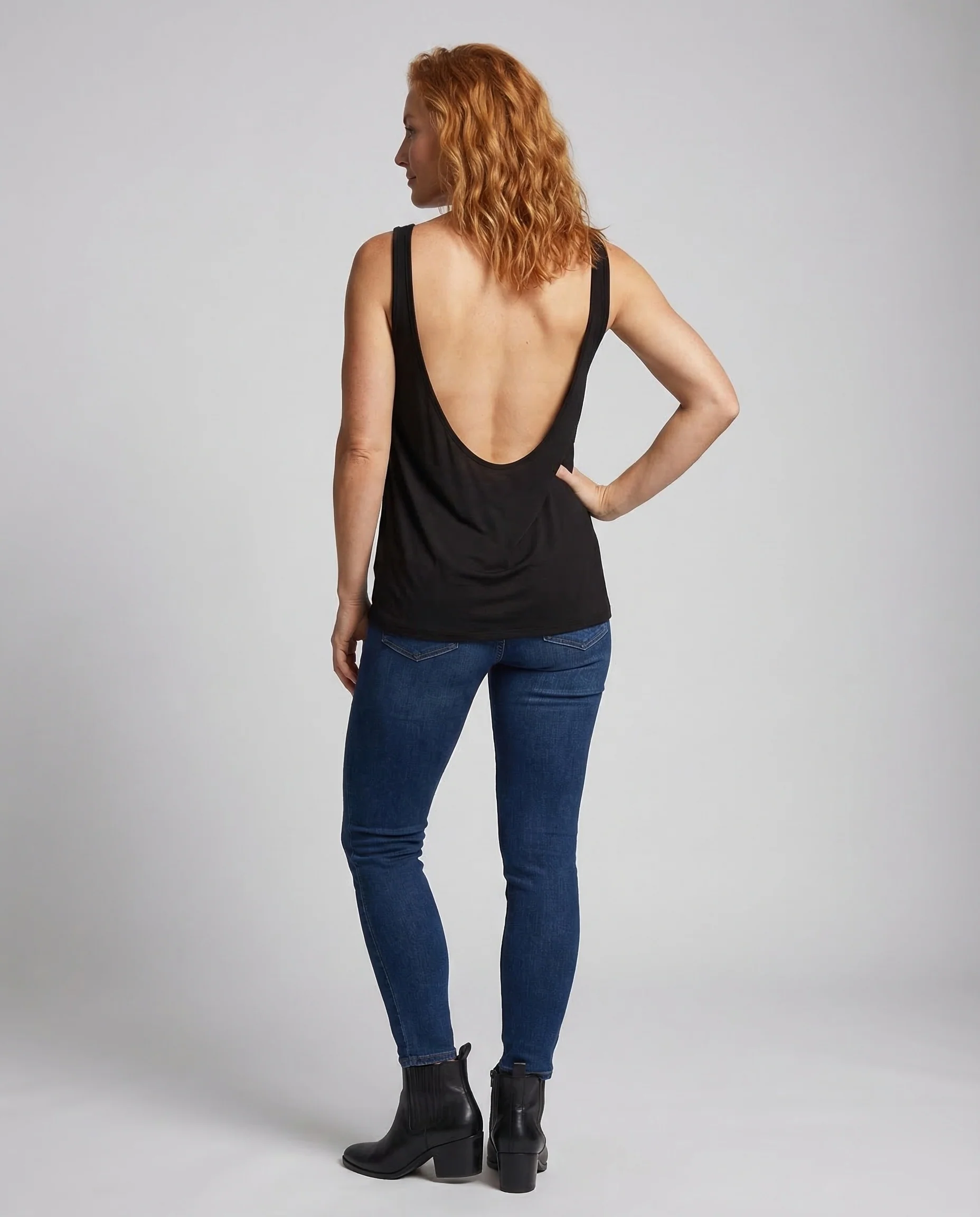 Damen Baumwollshirt Ärmellos Rundhals - Image 4