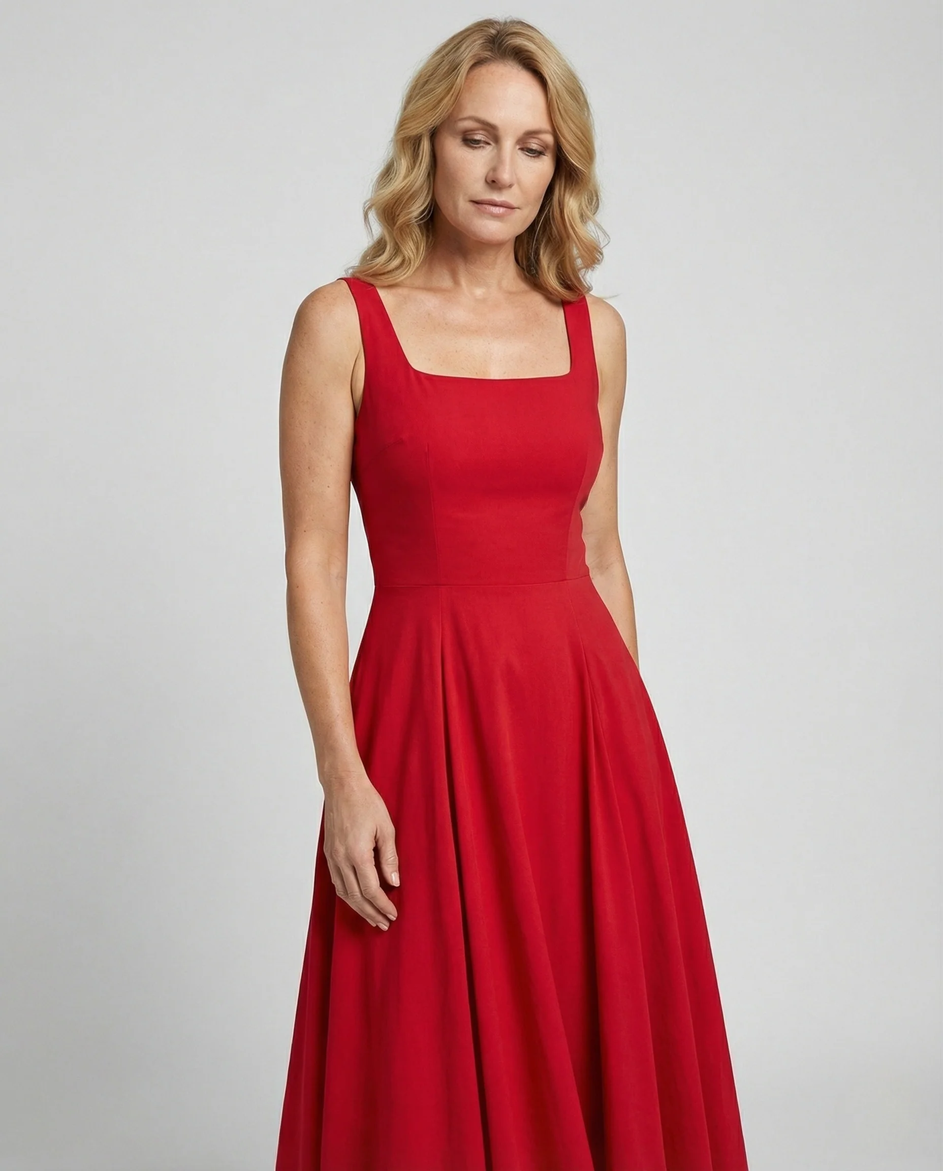 Damen Bodenlanges Chiffon Abendkleid mit Taschen - Image 2