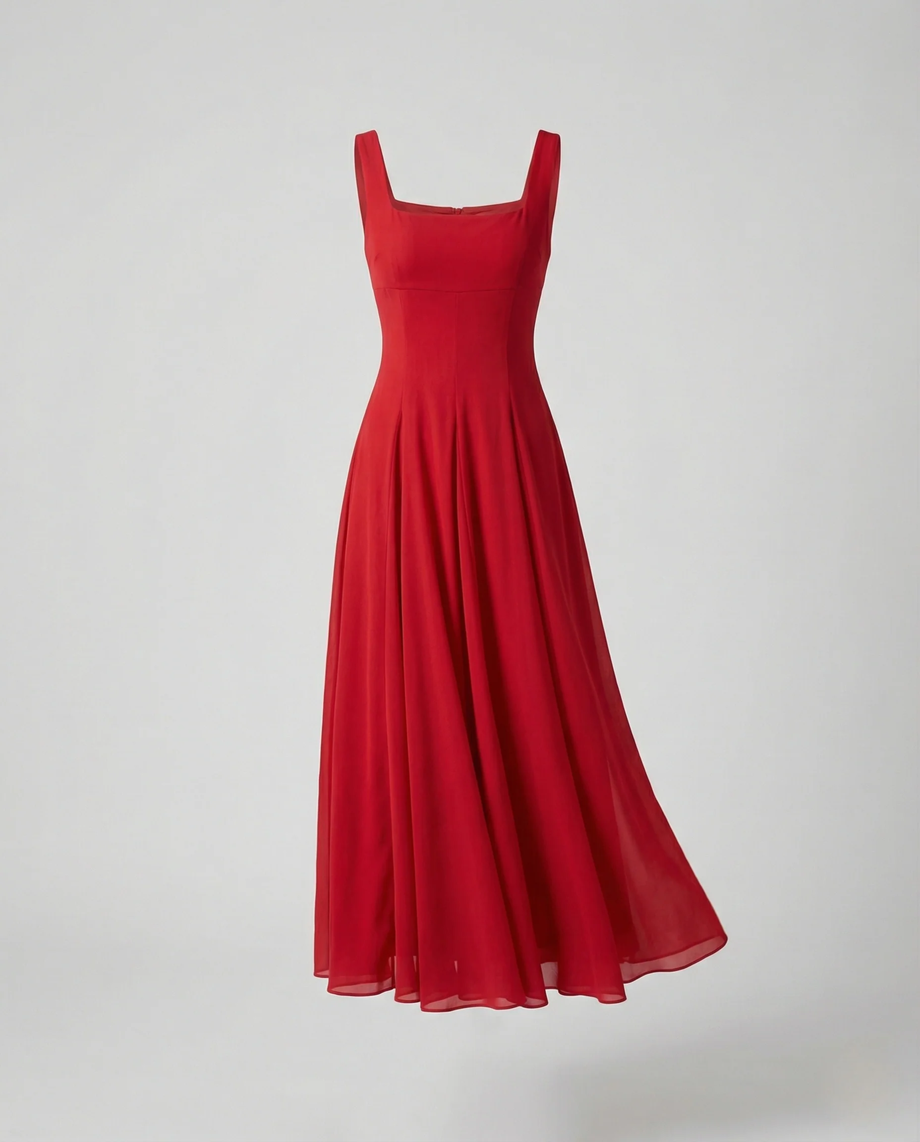 Damen Bodenlanges Chiffon Abendkleid mit Taschen - Image 5
